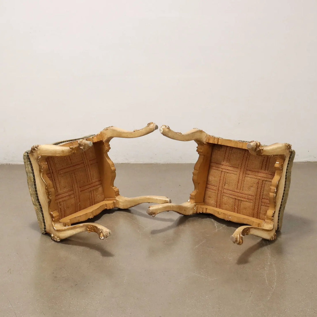 Pair of Barocchetto Poufs Italy Late 19th Century