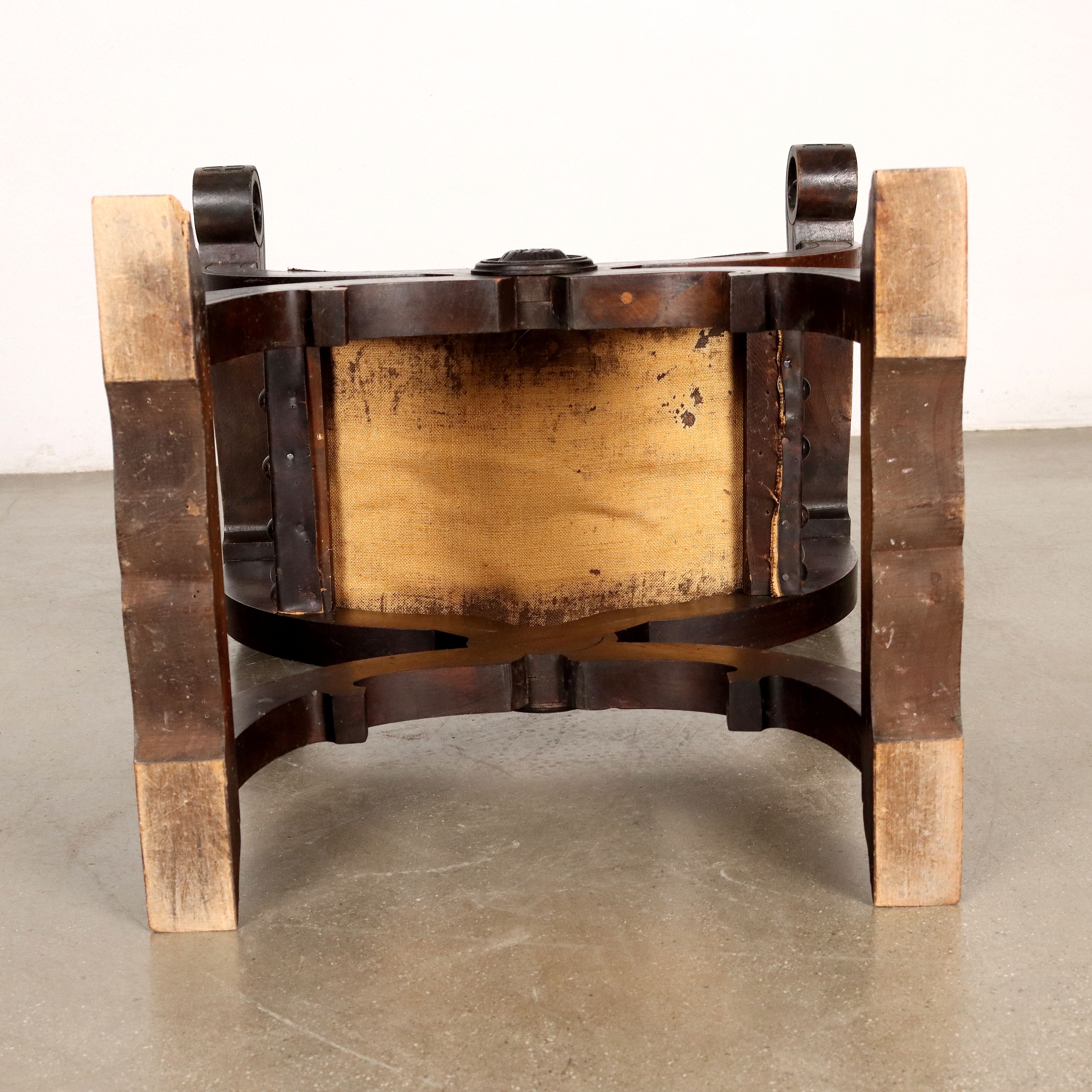 Antique Neo-Renaissance Chair Walnut Leather XIX Century - Italy, Late XIX - Early XX Century | Antiques  Seating