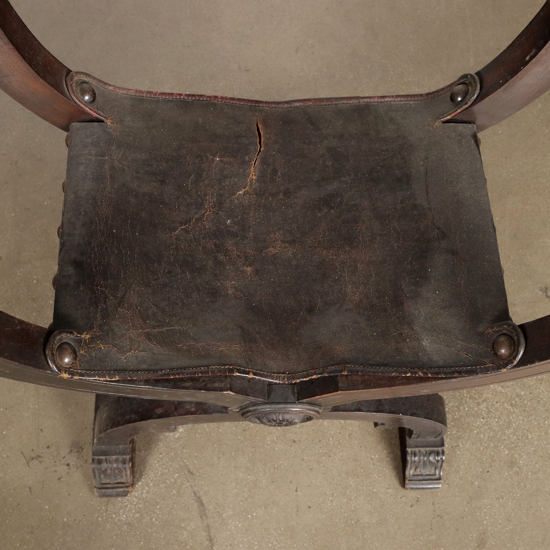 Antique Neo-Renaissance Chair Walnut Leather XIX Century - Italy, Late XIX - Early XX Century | Antiques  Seating