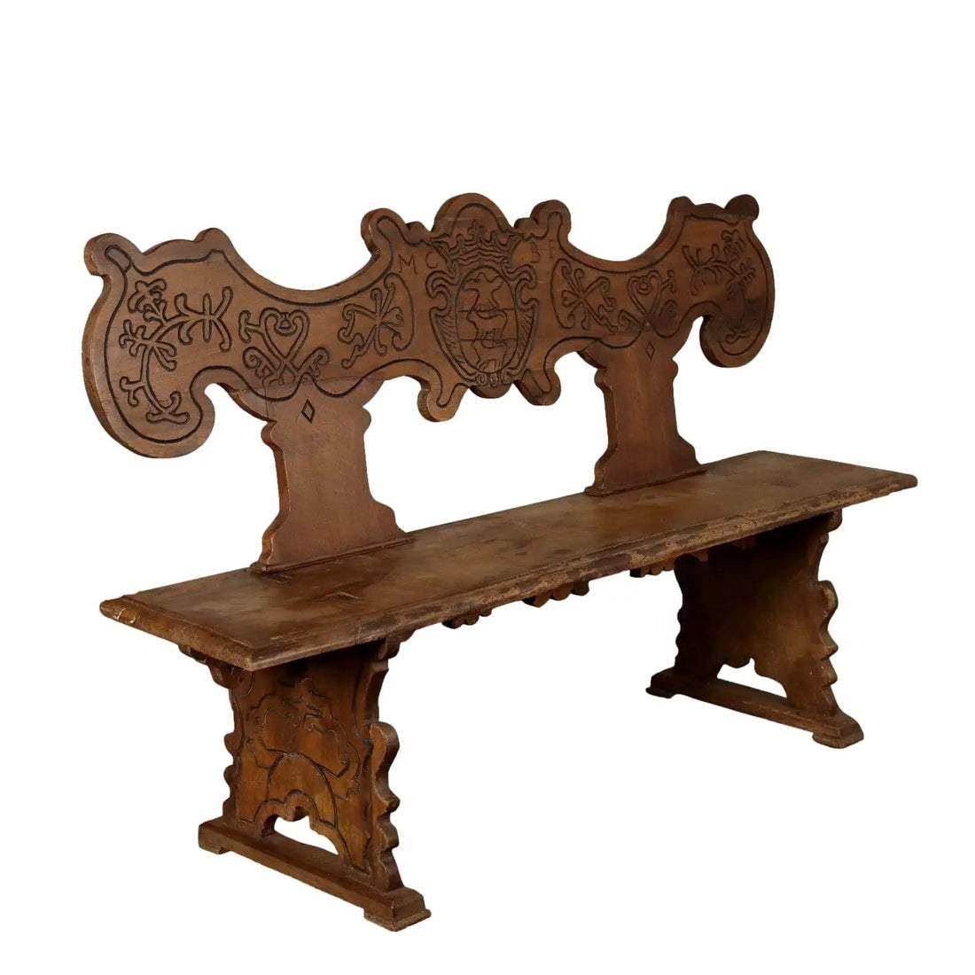 Antique Baroque Bench Walnut Italy XVIII Century - Italy, Early XVIII Century | Antiques | Seating