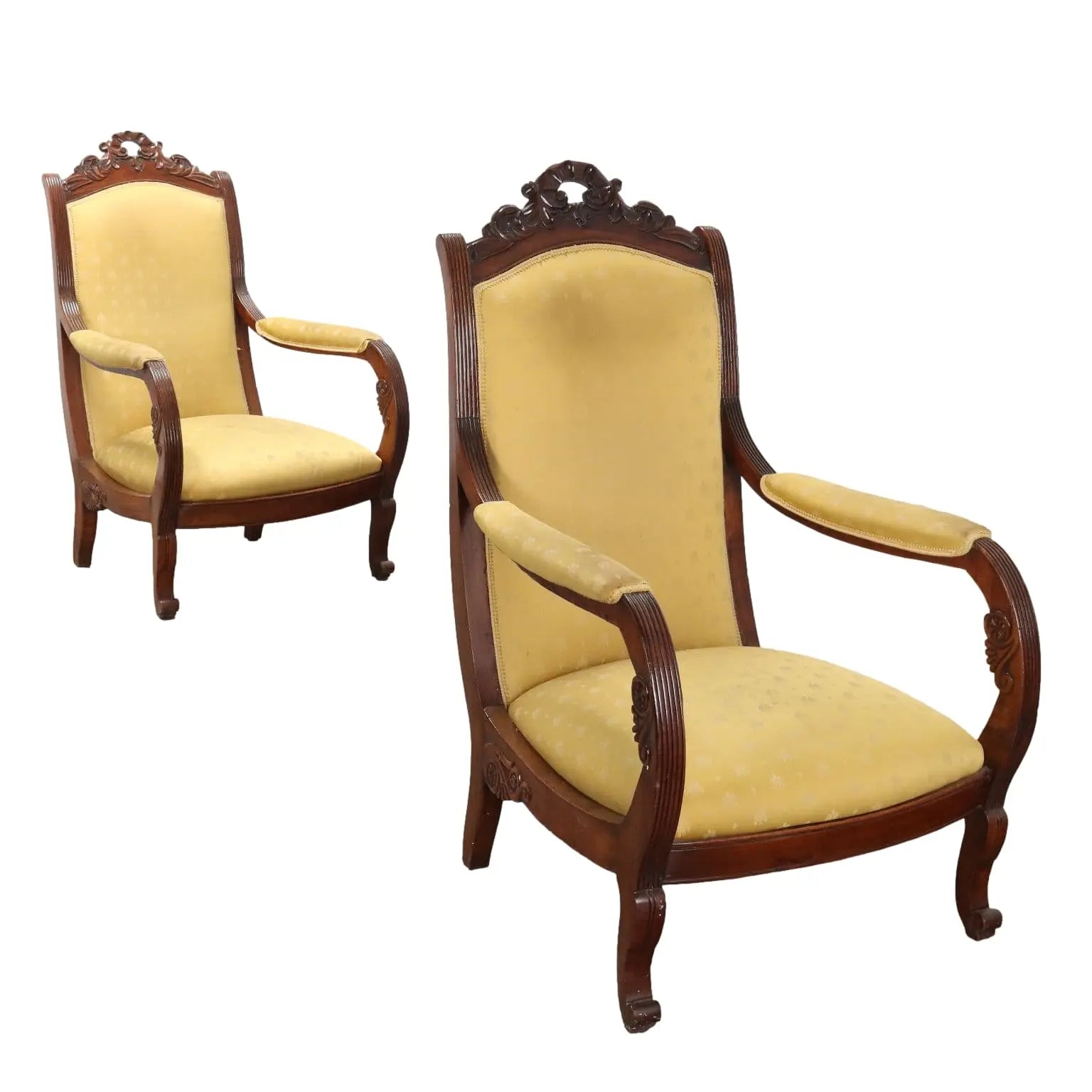 Antique Armchairs Louis Philippe Walnut Italy XIX Century - Italy, Late XIX Century | Antiques | Seating