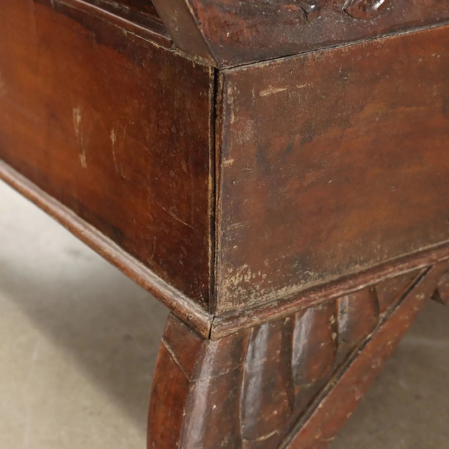 Antique Sofa Louis Philippe Walnut Fabric Italy XIX Century