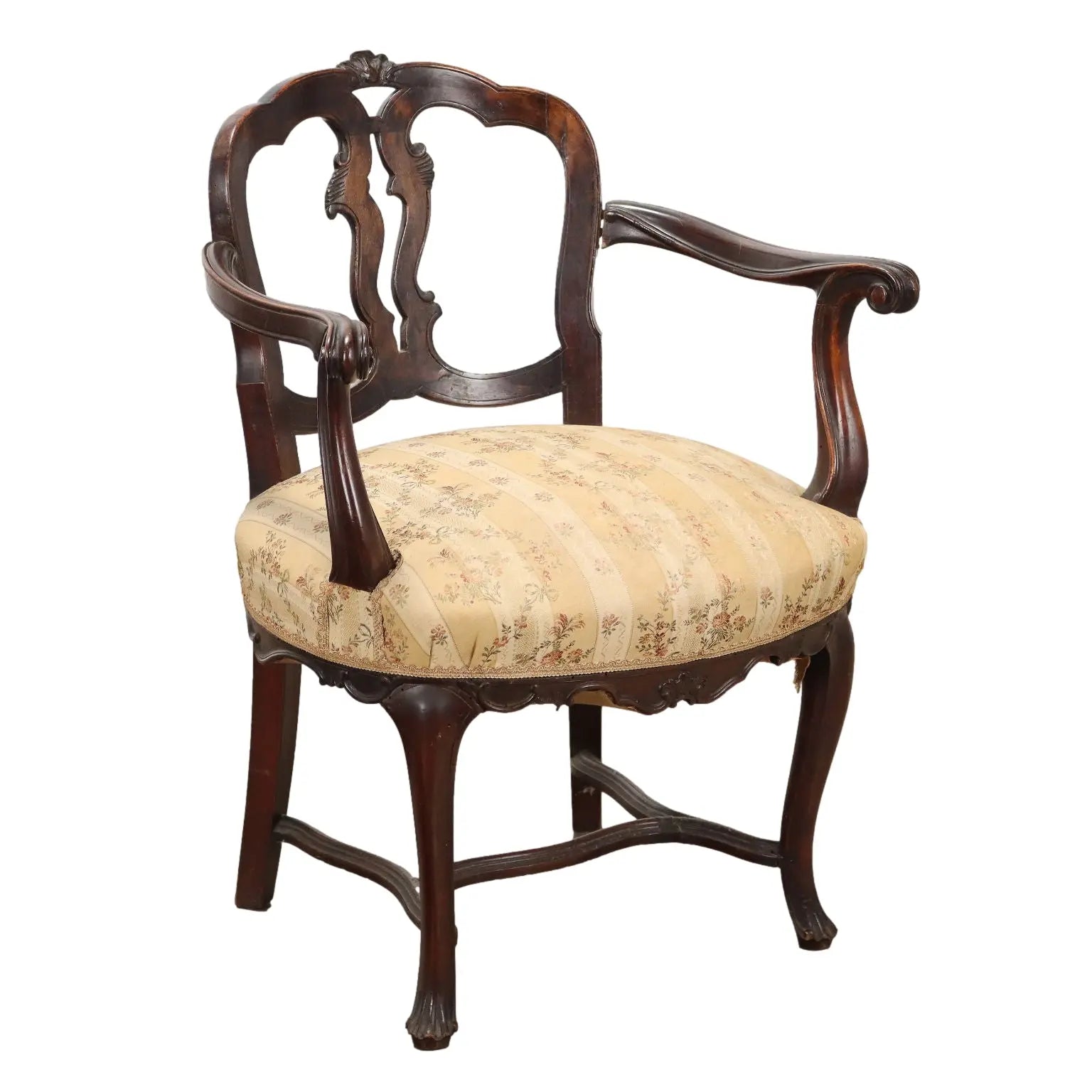 Antique Armchair Baroque Style Walnut Italy XX Century - Armchair | Antiques | Seating