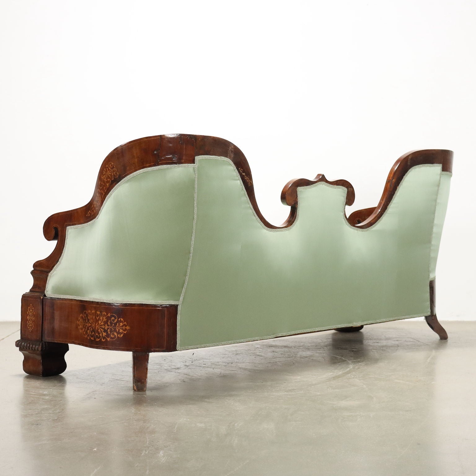 Great Sofa Louis Philippe Antique Mahogany Naples XIX Century