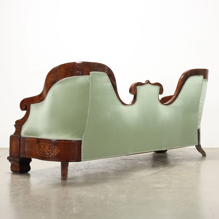 Great Sofa Louis Philippe Antique Mahogany Naples XIX Century