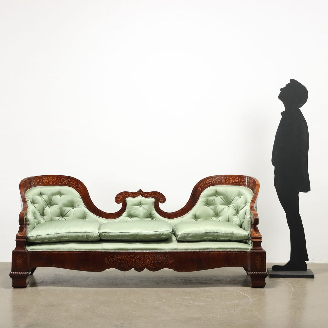 Great Sofa Louis Philippe Antique Mahogany Naples XIX Century