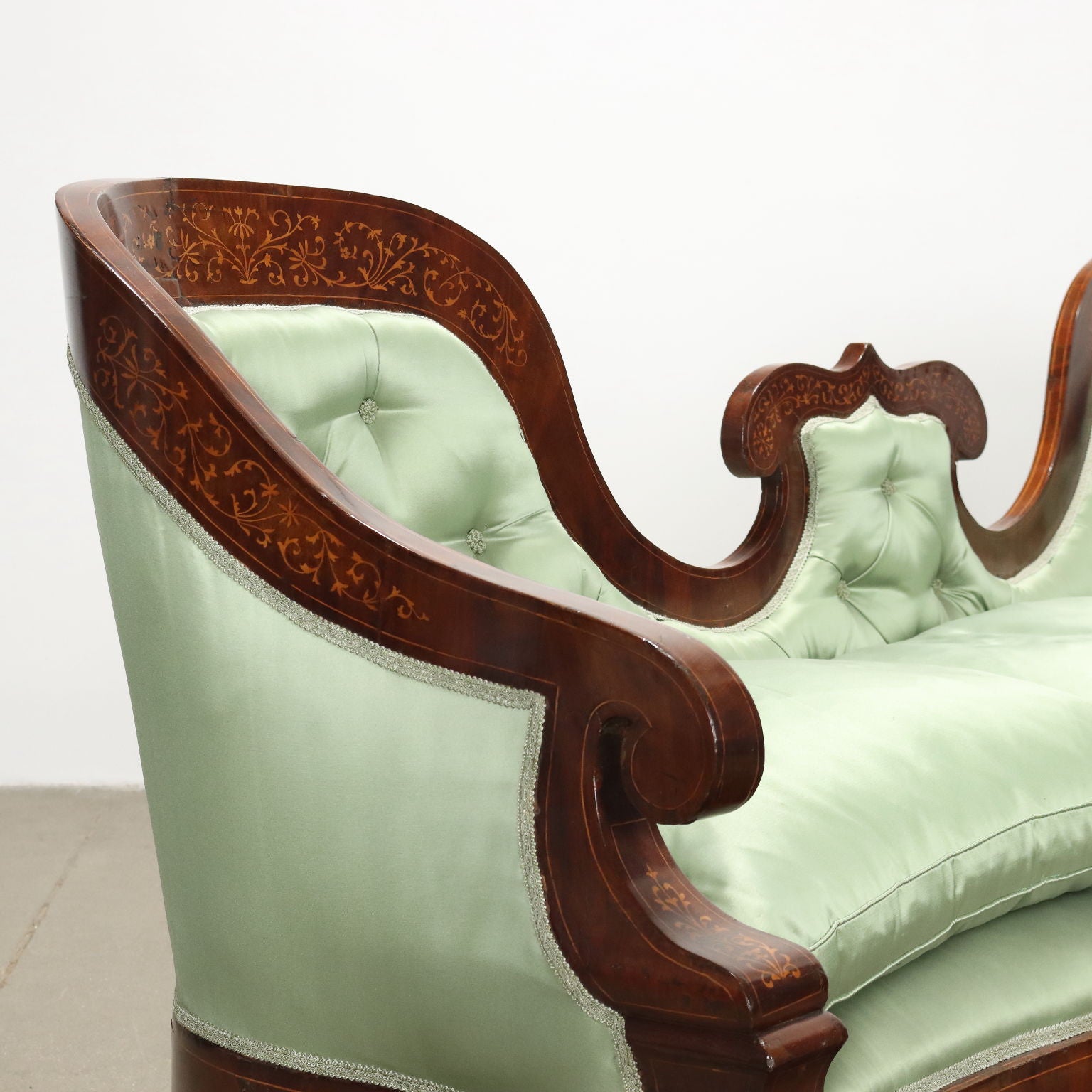 Great Sofa Louis Philippe Antique Mahogany Naples XIX Century