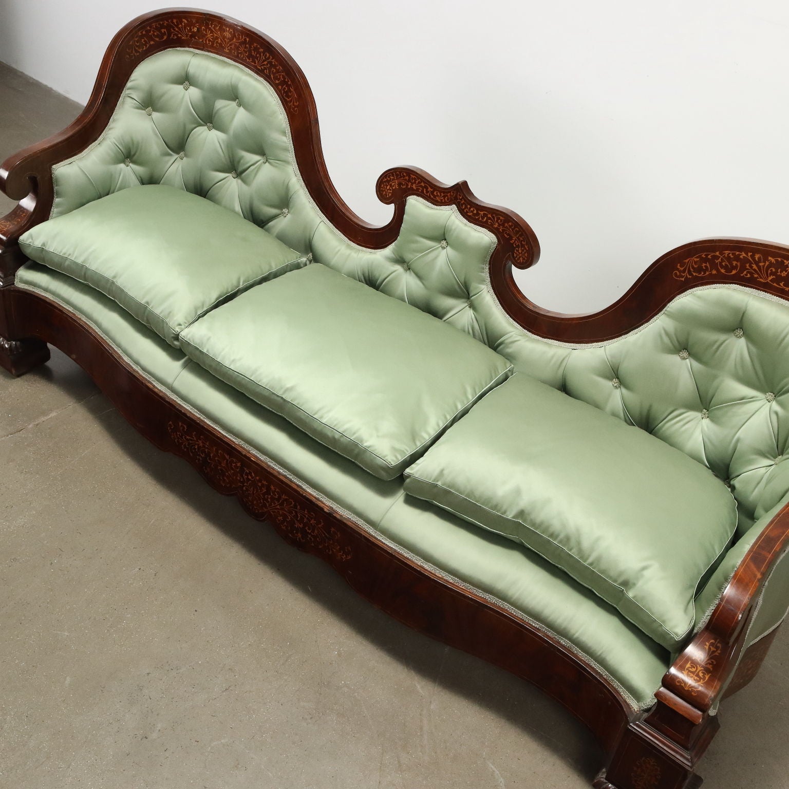 Great Sofa Louis Philippe Antique Mahogany Naples XIX Century