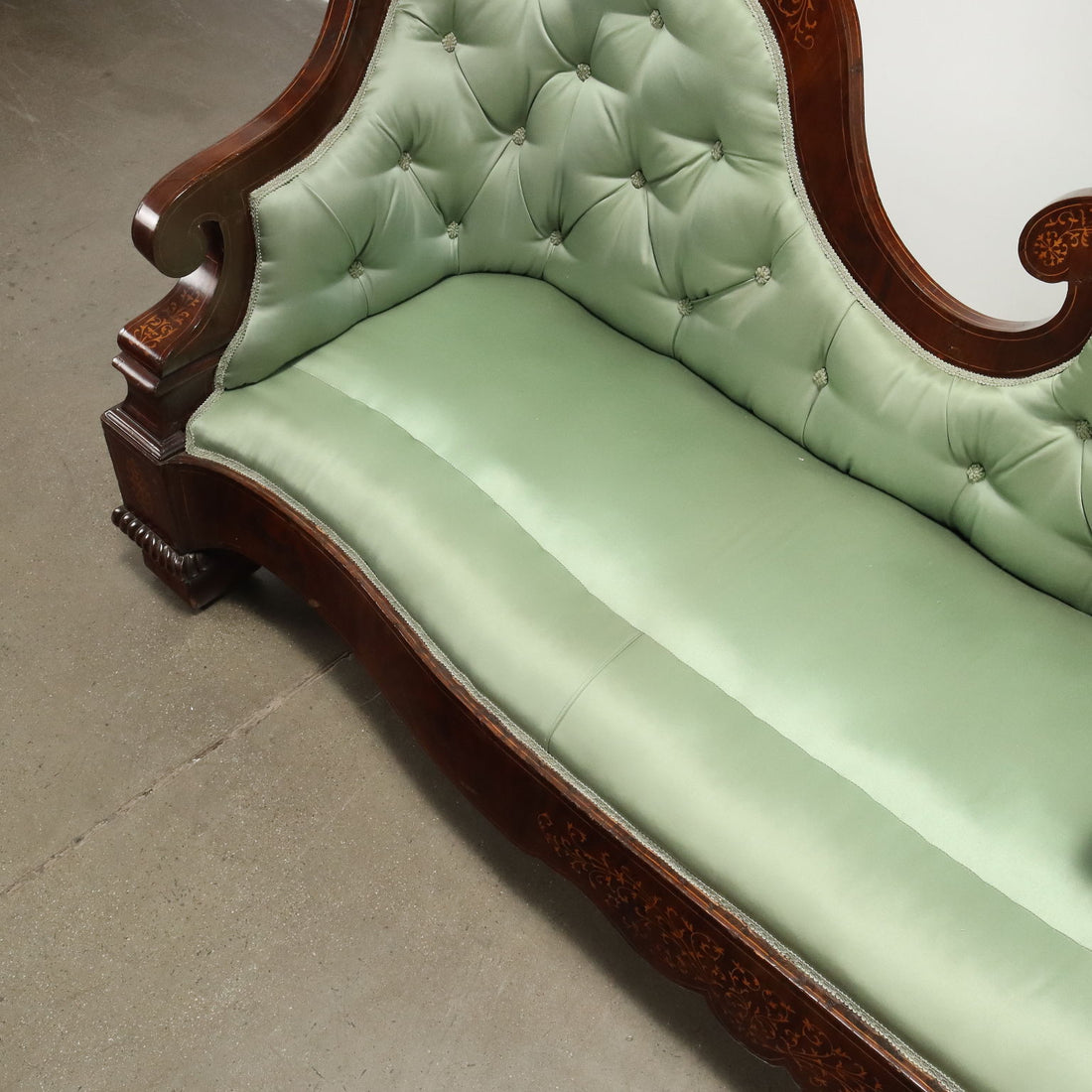 Great Sofa Louis Philippe Antique Mahogany Naples XIX Century