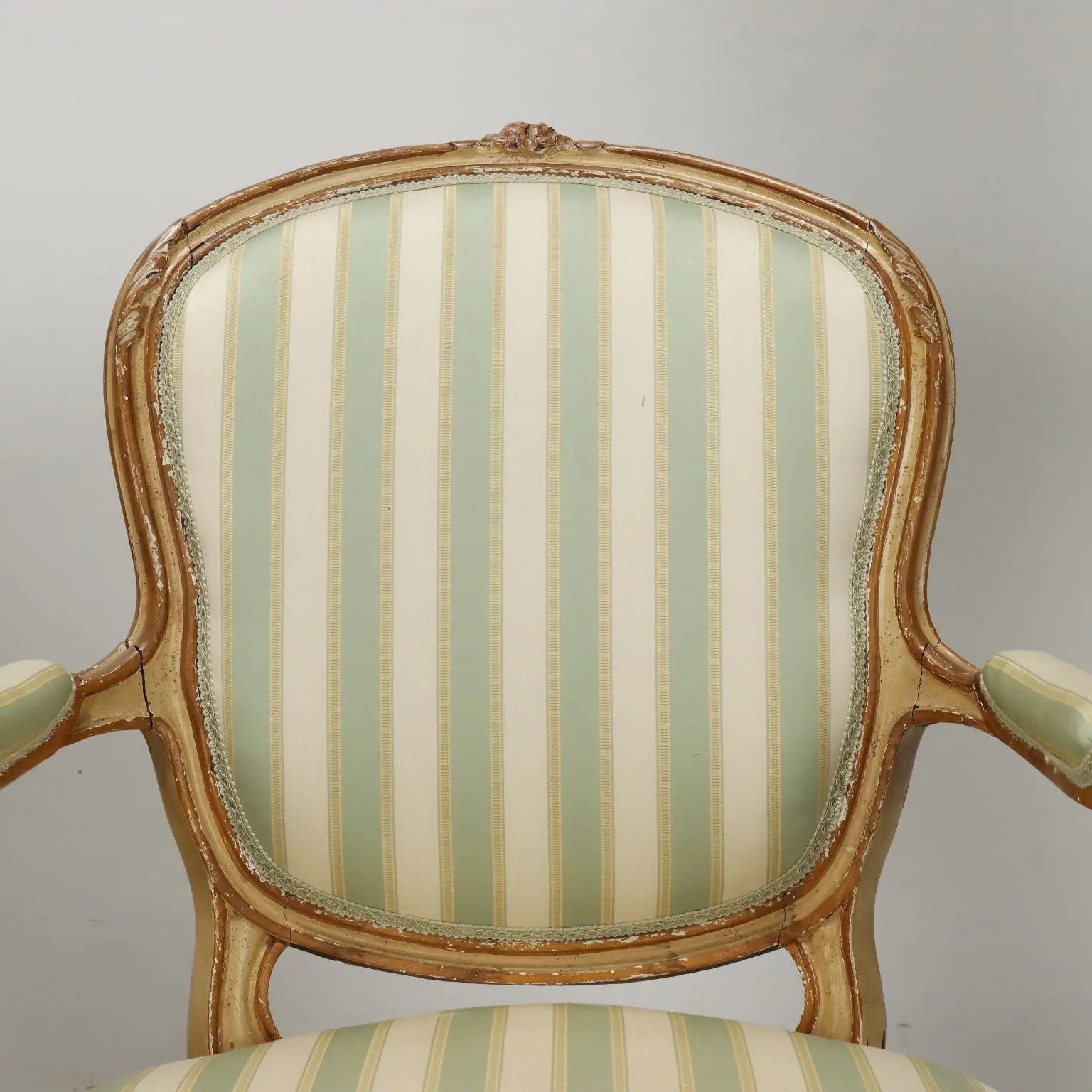 Pair of Armchairs and Footstools in Rococo Style