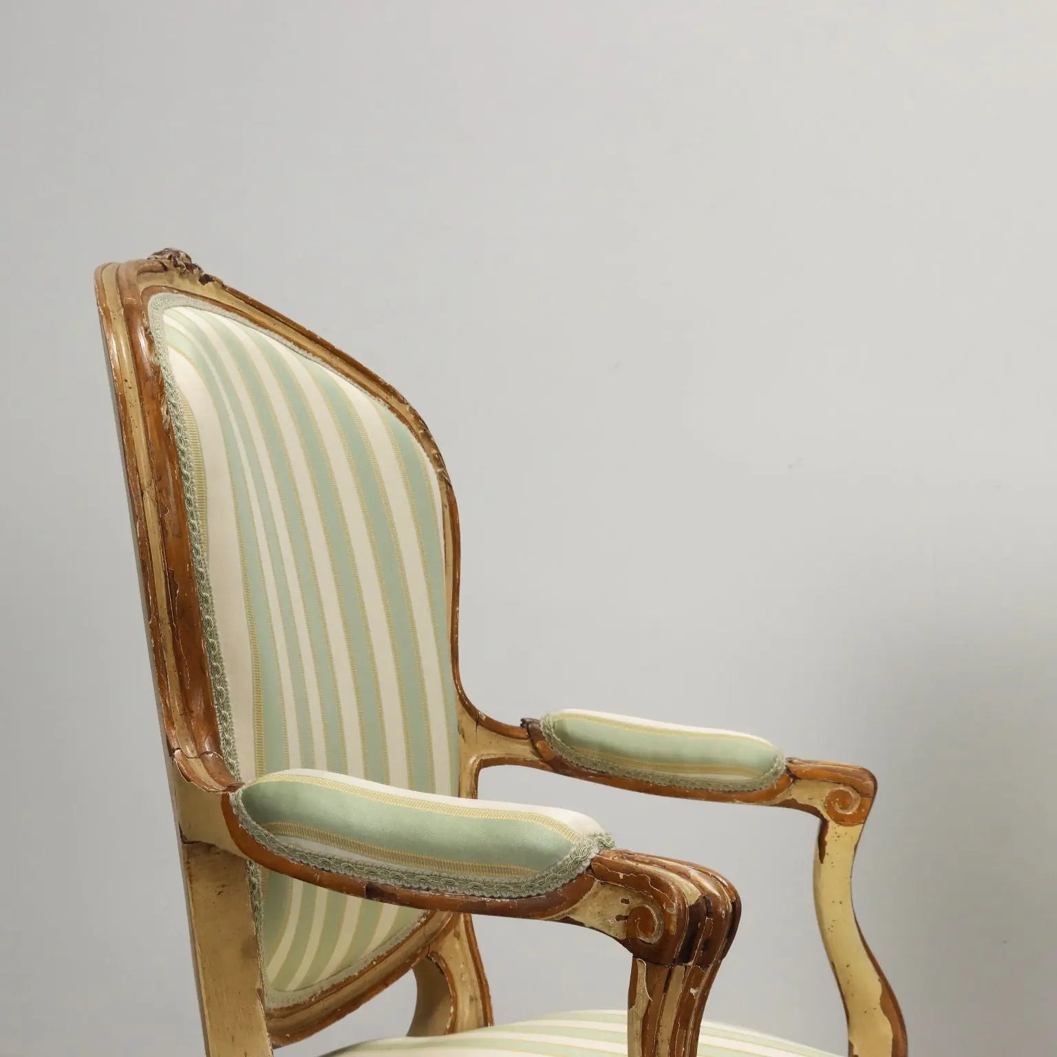 Pair of Armchairs and Footstools in Rococo Style