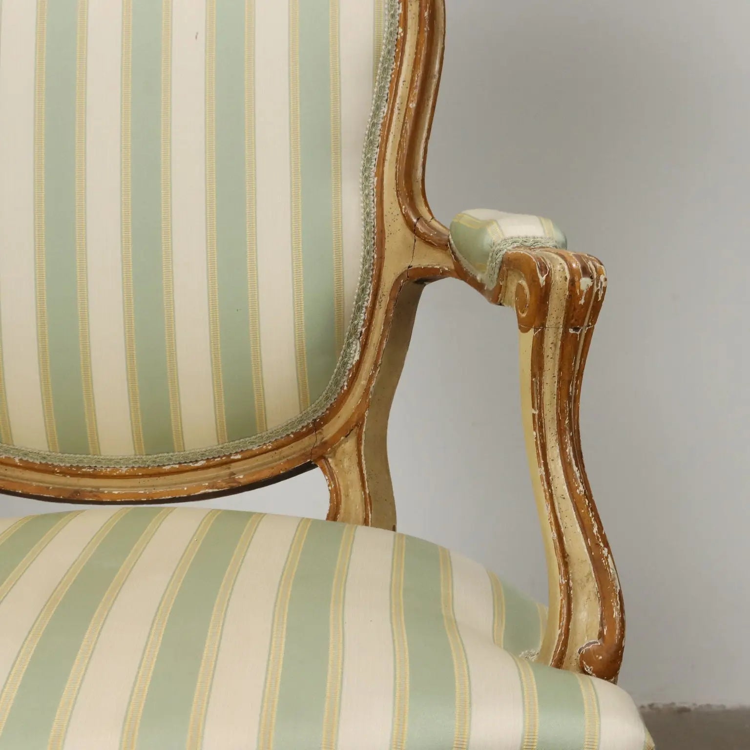 Pair of Armchairs and Footstools in Rococo Style