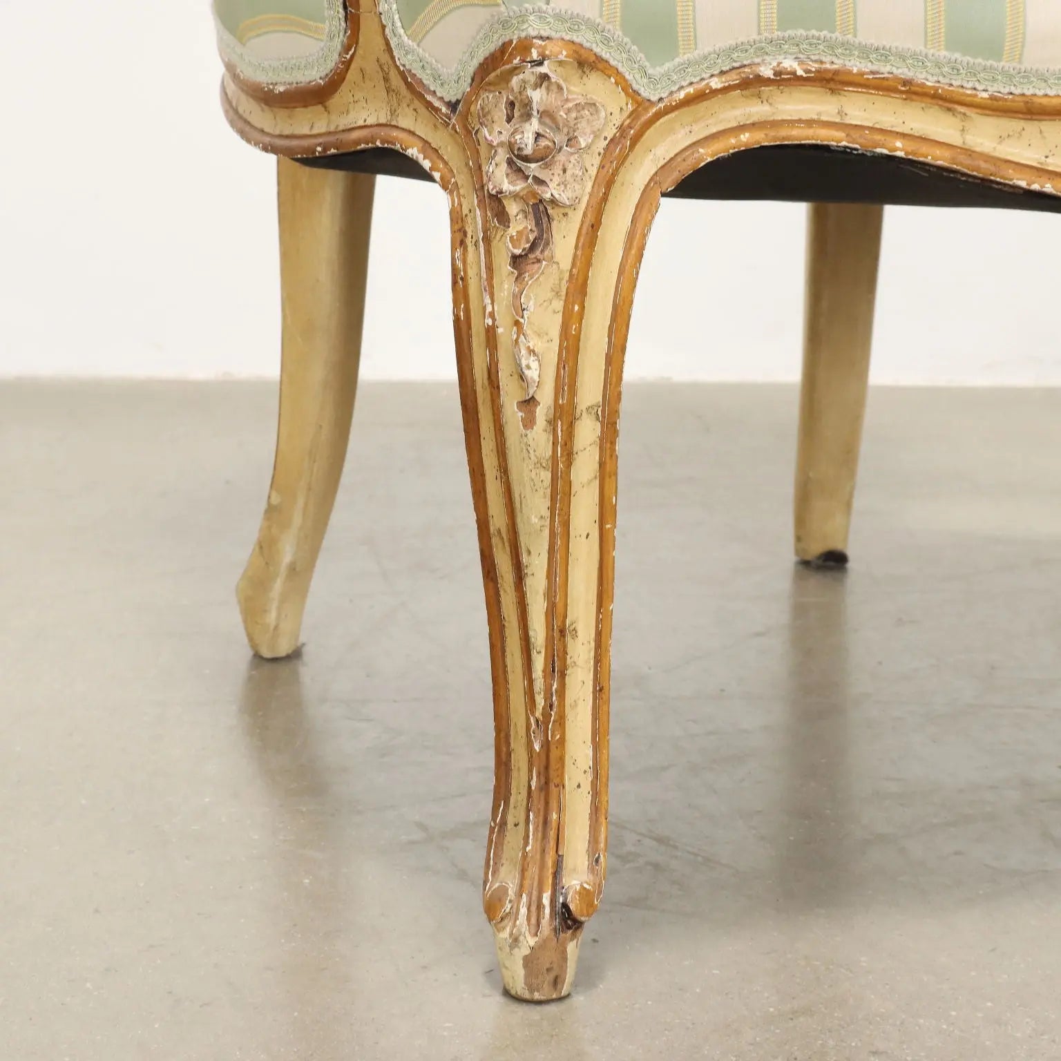 Pair of Armchairs and Footstools in Rococo Style