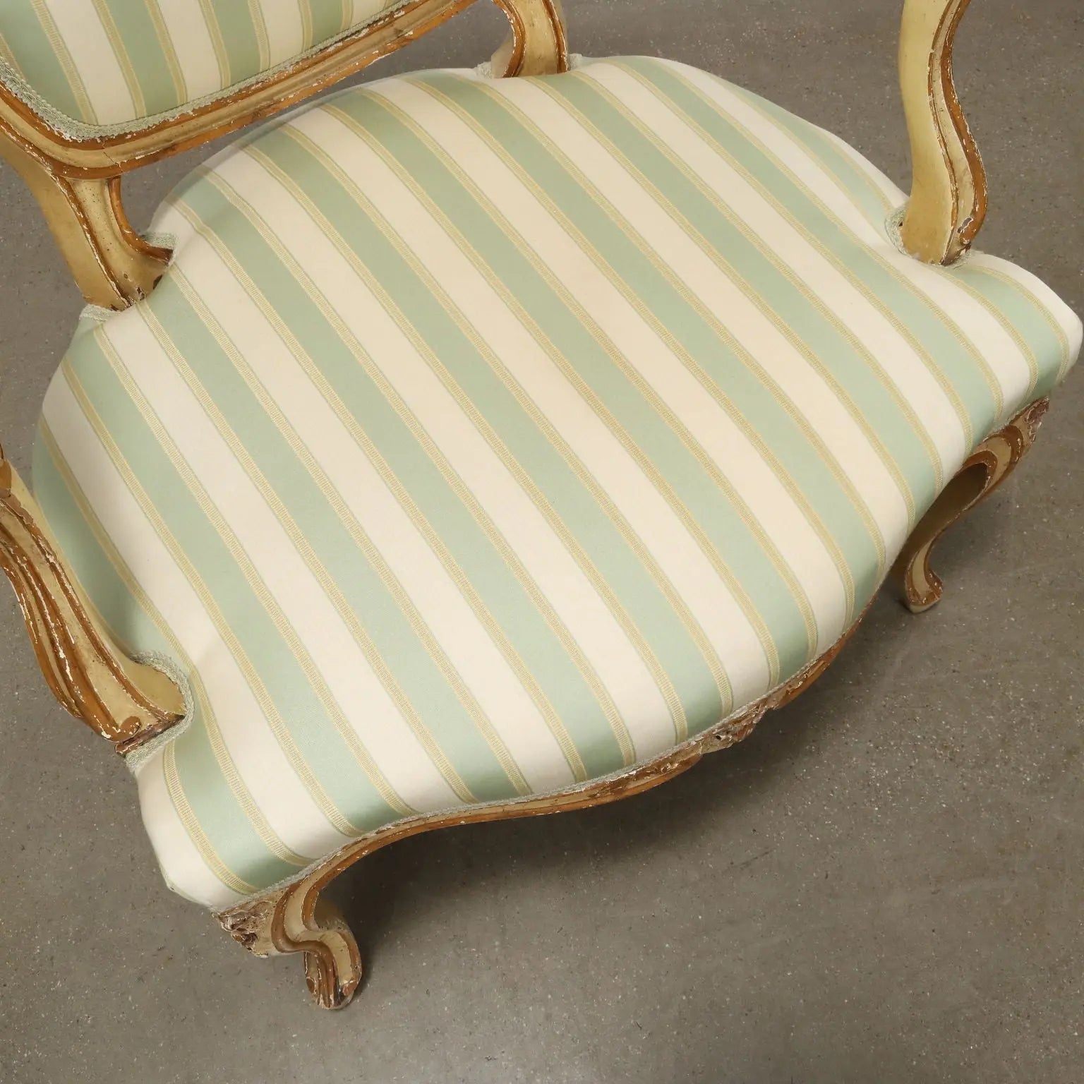 Pair of Armchairs and Footstools in Rococo Style