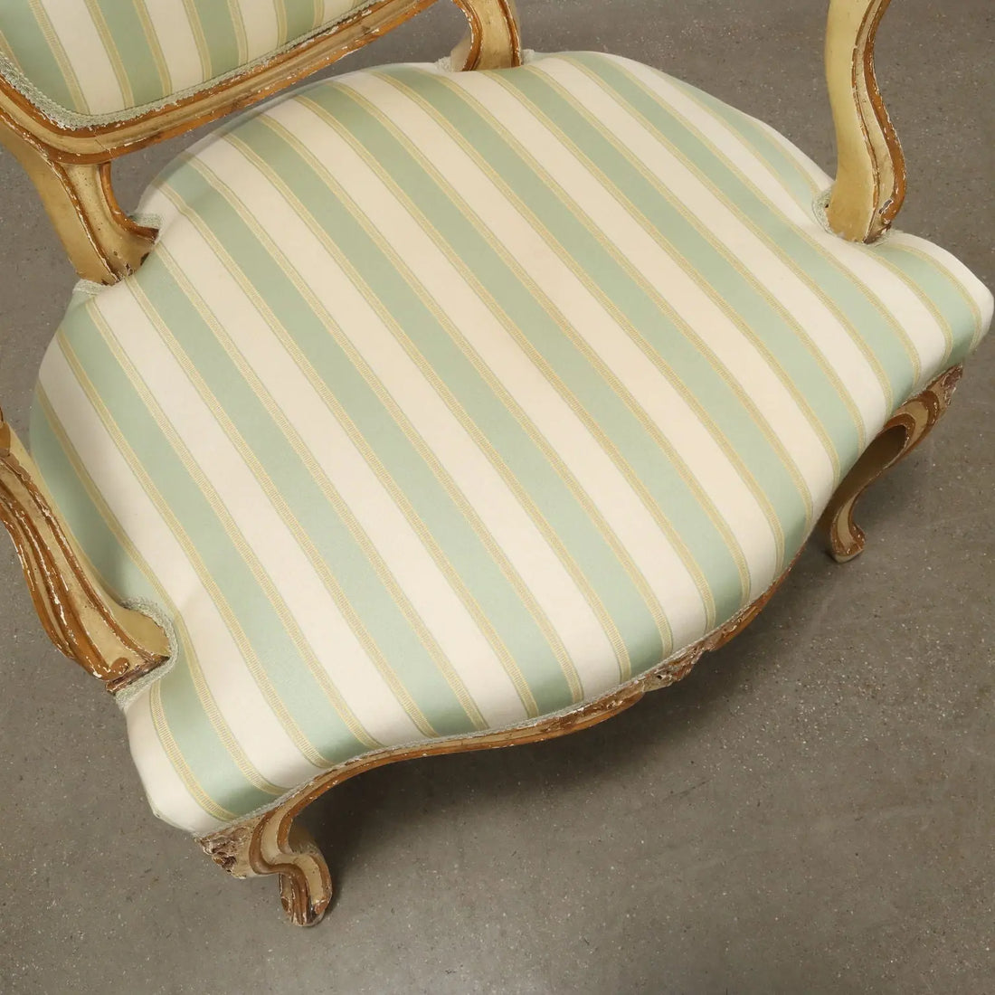 Pair of Armchairs and Footstools in Rococo Style