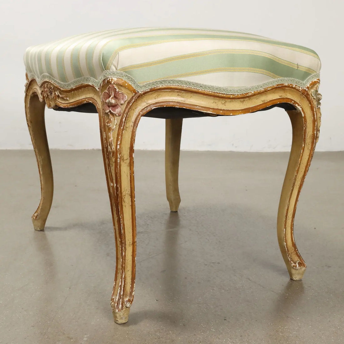 Pair of Armchairs and Footstools in Rococo Style