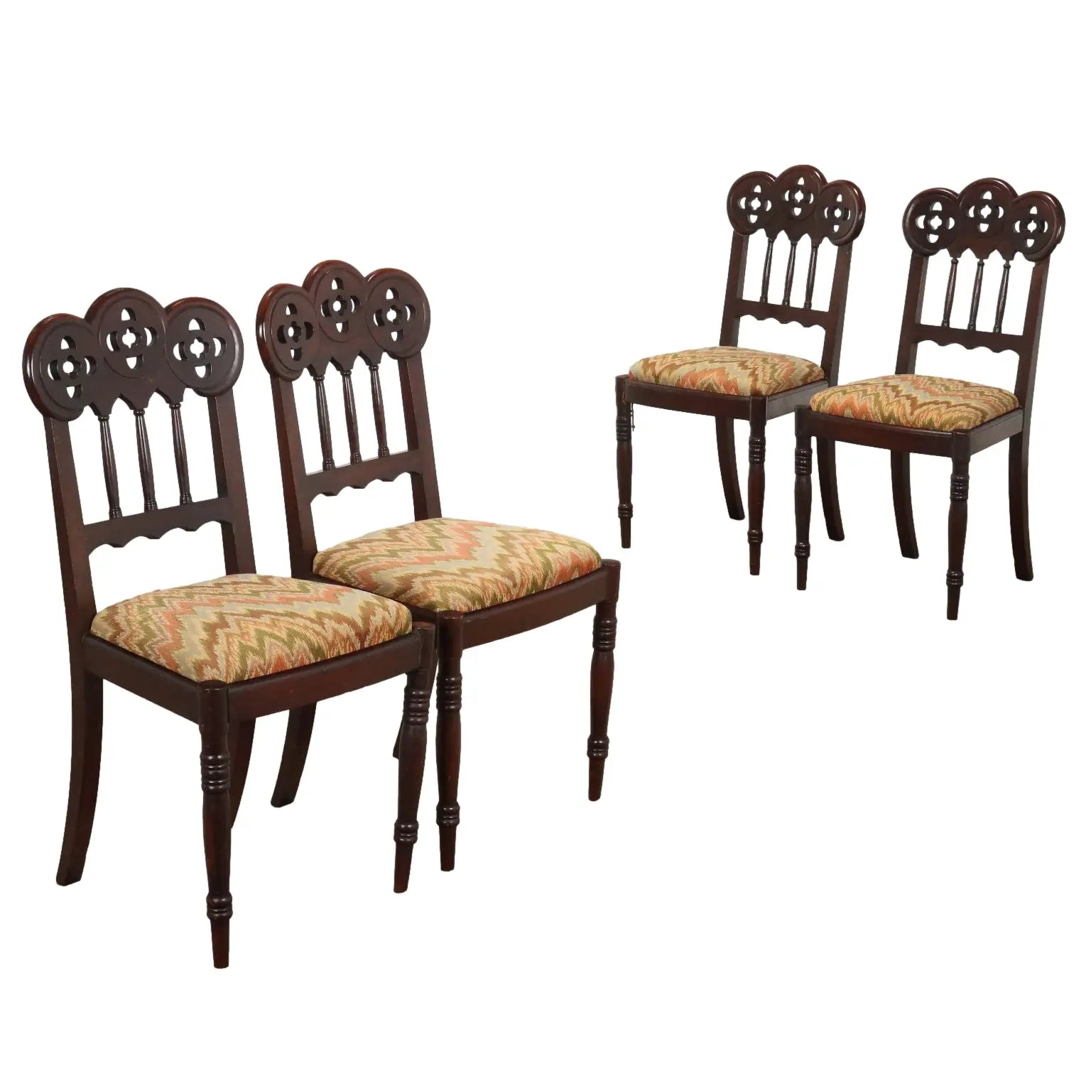 Neogothic Mahogany Chairs - Italy, 19th Century