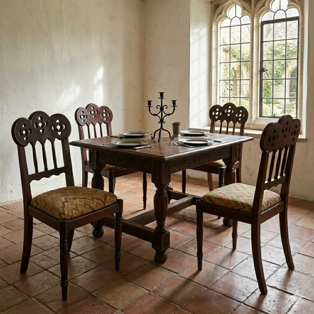 Neogothic Mahogany Chairs - Italy, 19th Century