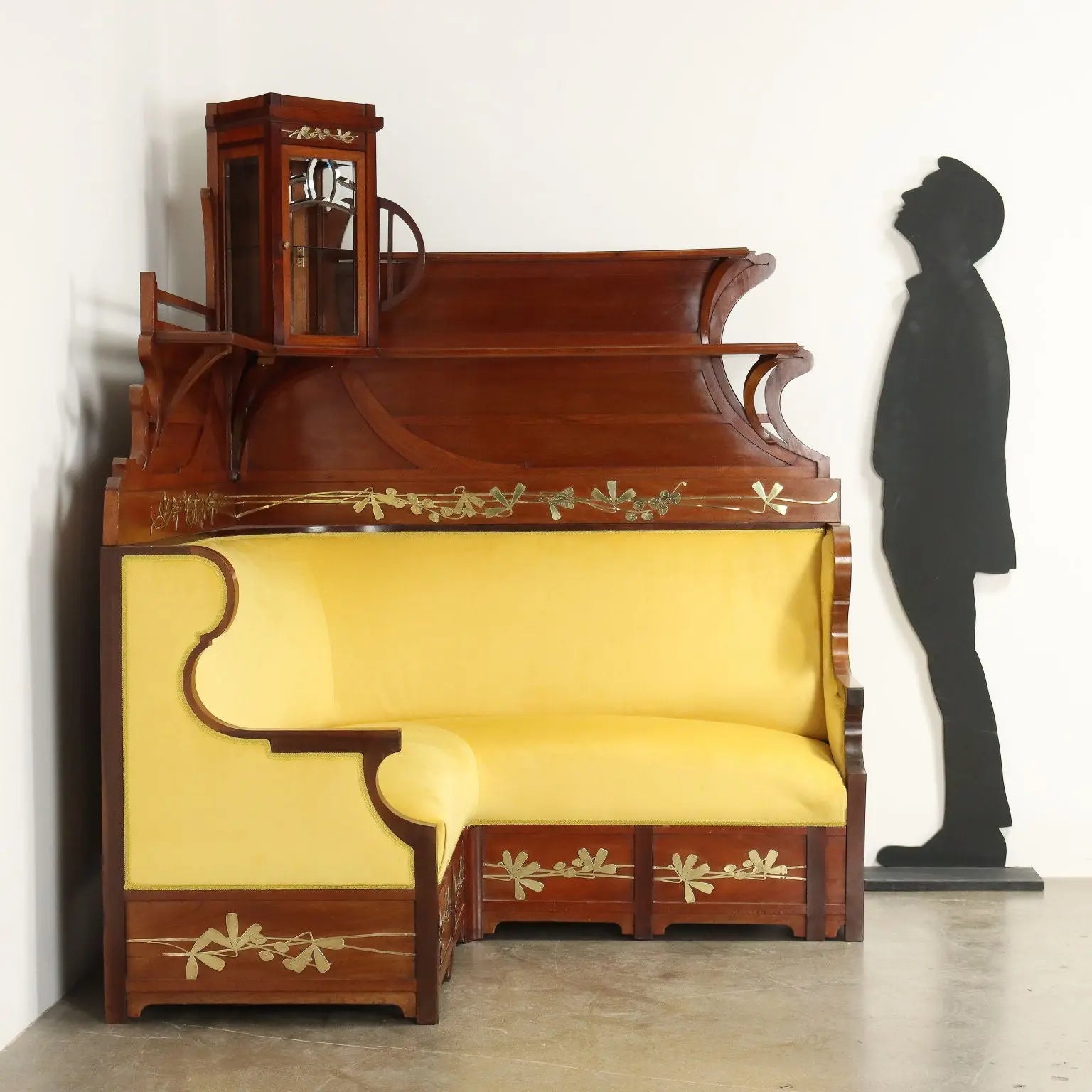 Antique Corner Sofa Art Nouveau Mahogany Oak XIX Century - Italy, Late XIX - Early XX Century | Antiques | Seating