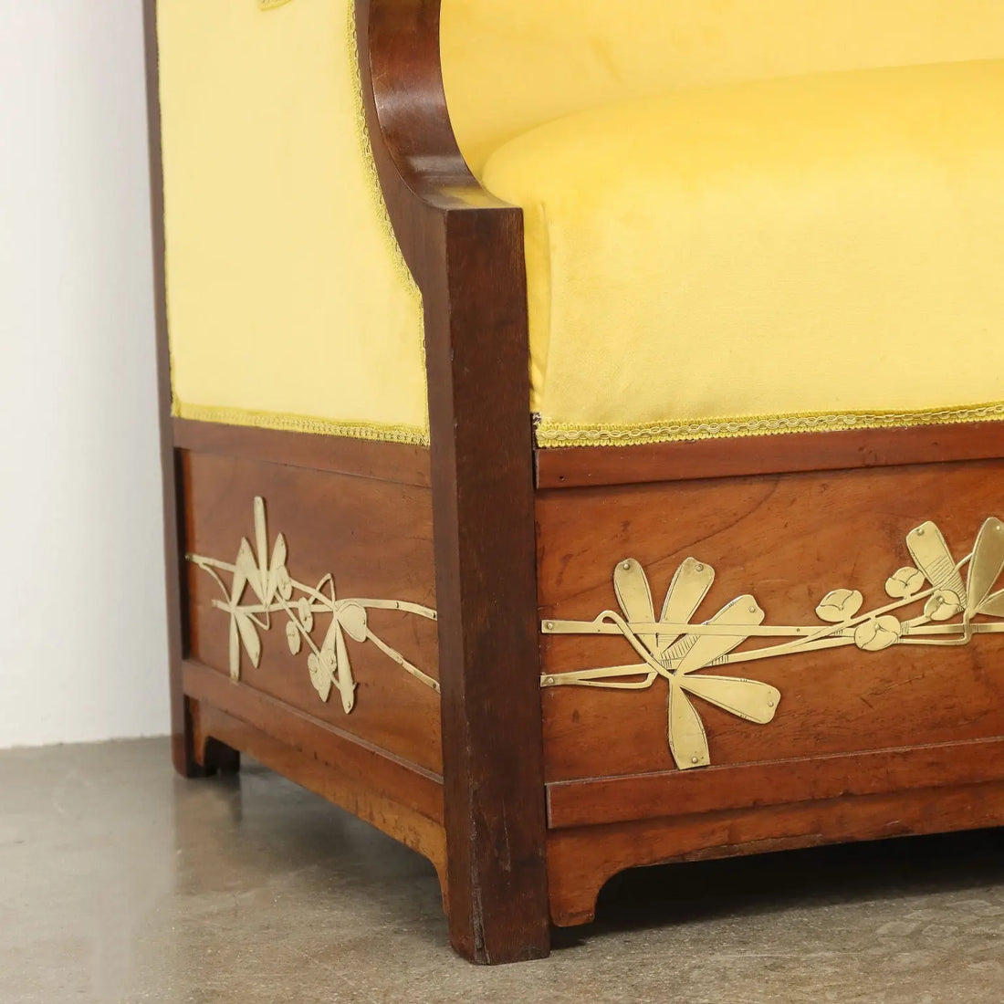 Antique Corner Sofa Art Nouveau Mahogany Oak XIX Century - Italy, Late XIX - Early XX Century | Antiques | Seating