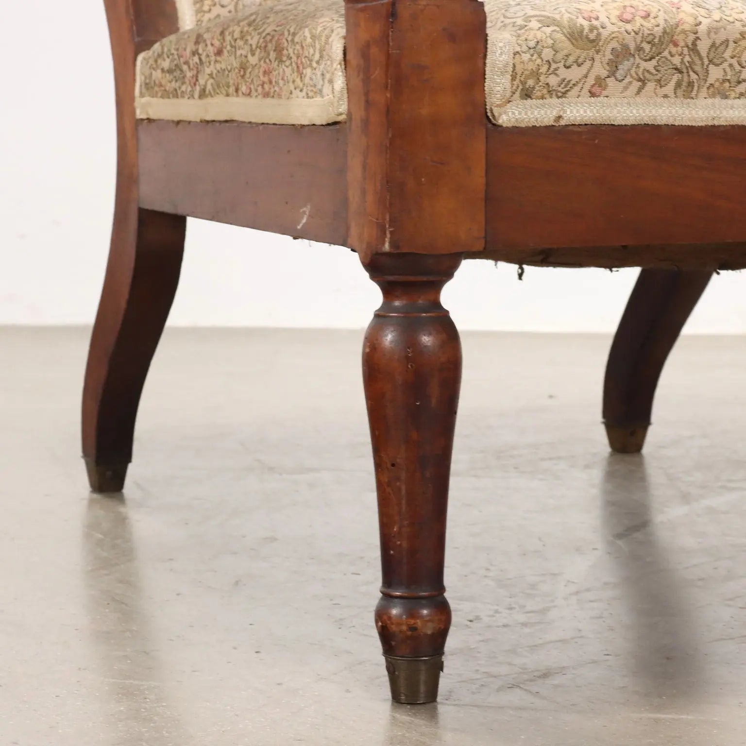 Antique Armchair Louis Philippe Walnut Fabric Italy XIX Century - Italy, Late XIX Century | Antiques | Seating