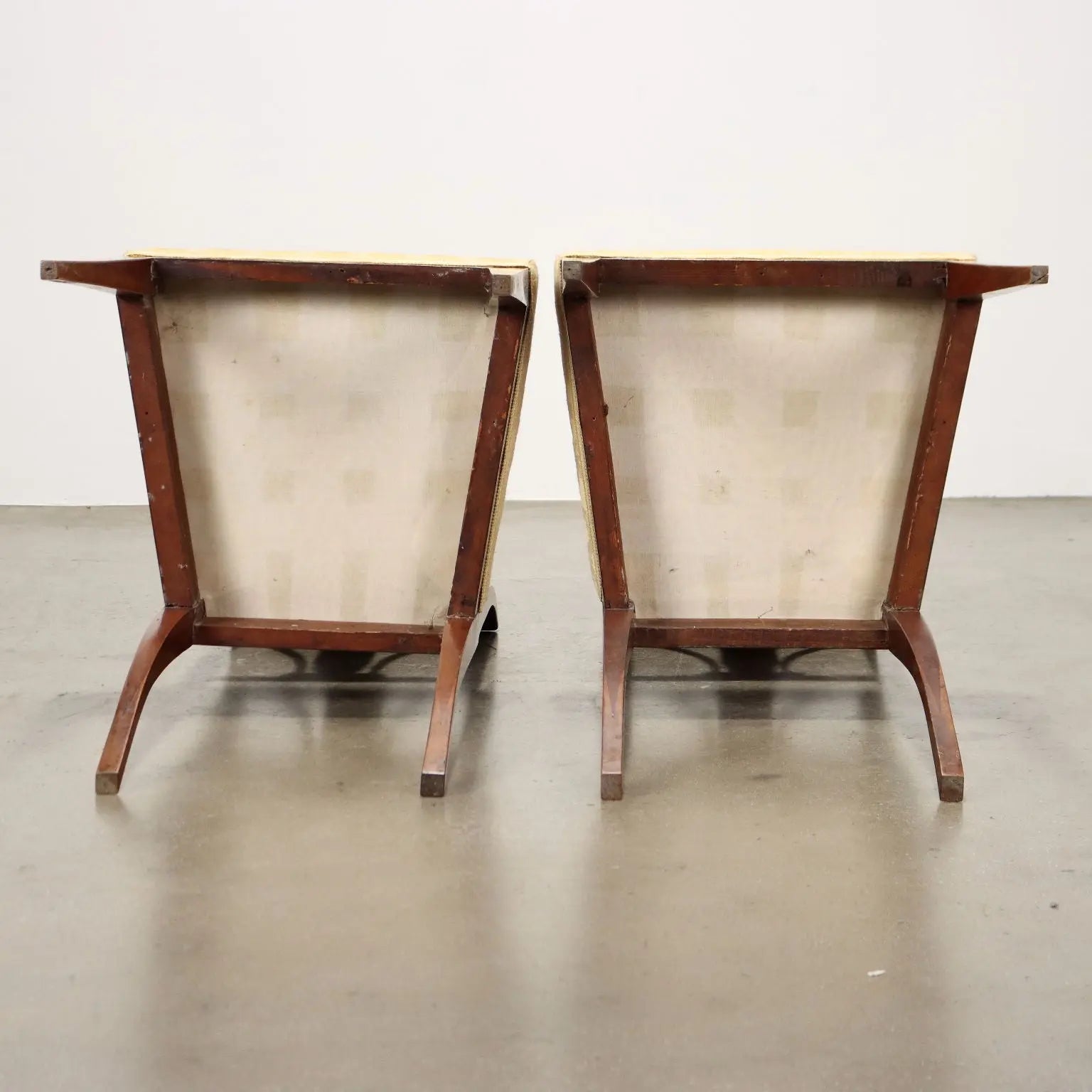 Pair of Empire Walnut Chairs - Austria 19th Century
