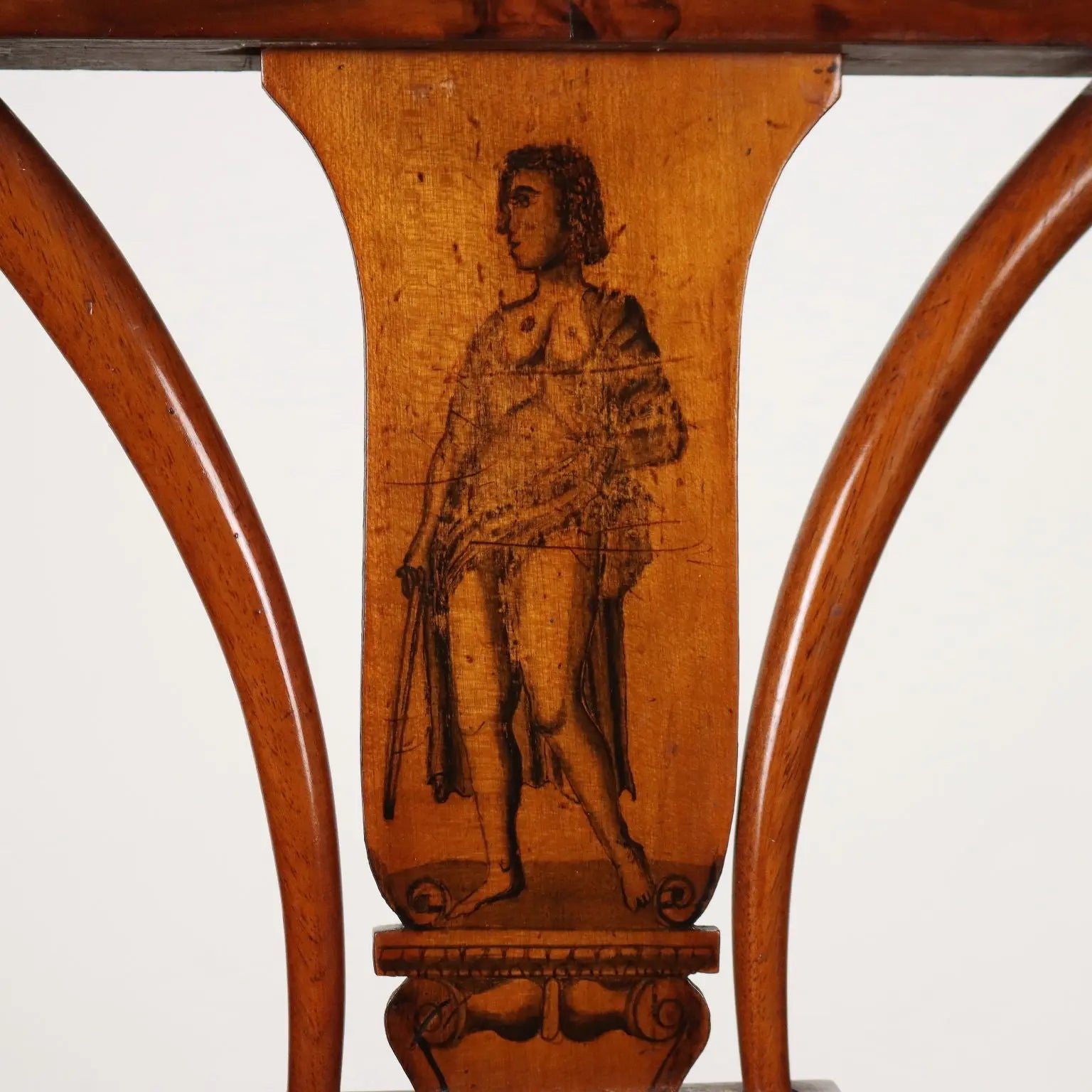 Pair of Empire Walnut Chairs - Austria 19th Century