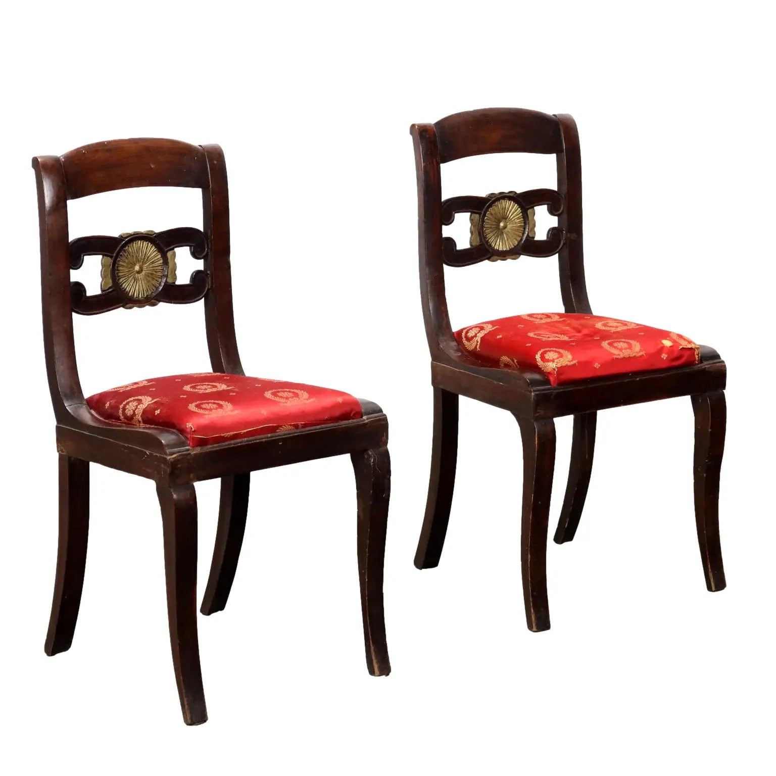Pair of Directoire Chairs in Walnut - Italy, Late 18th to Early 19th Century