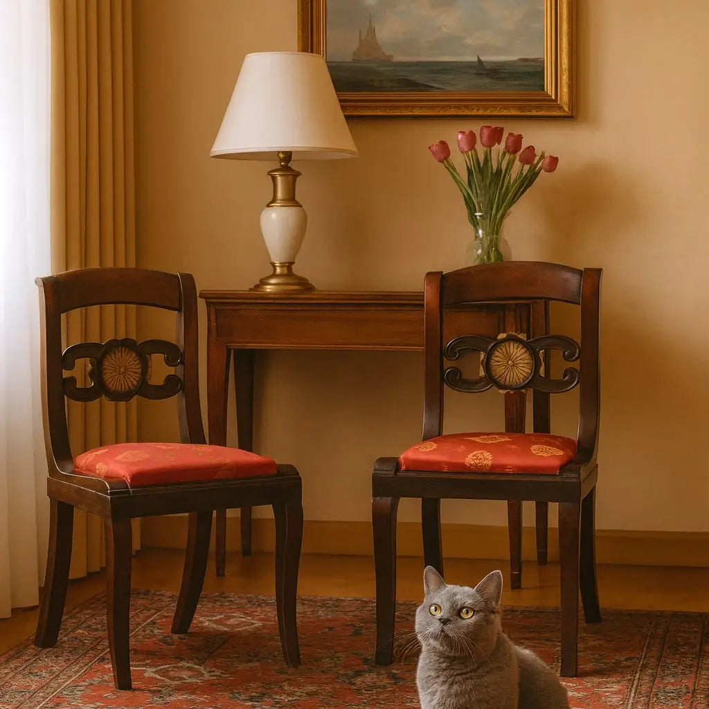 Pair of Directoire Chairs in Walnut - Italy, Late 18th to Early 19th Century