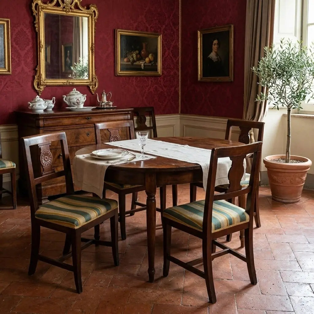 Antique Chairs Walnut Padded Seat Italy XIX Century - Italy, XIX Century | Antiques | Seating