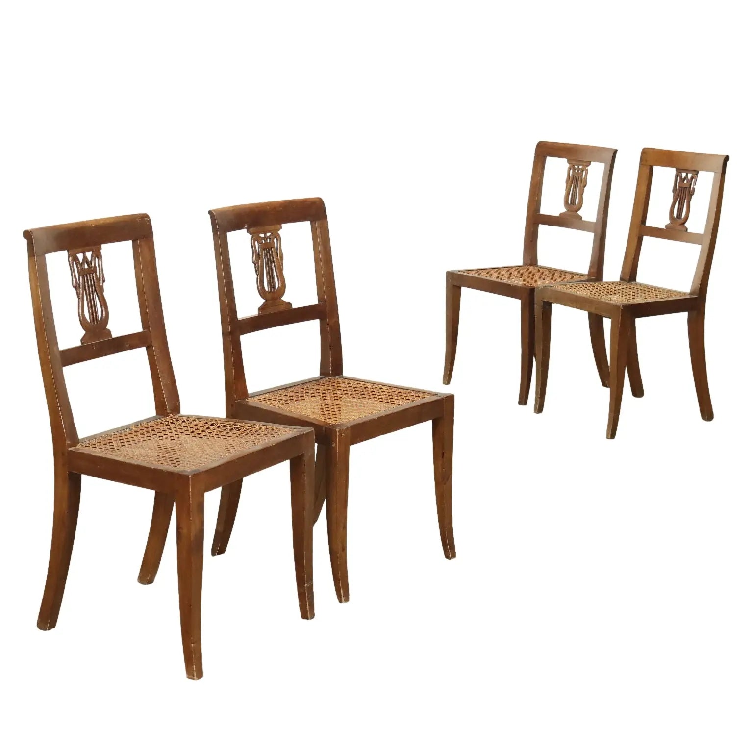 Antique Chairs Directoire Walnut Vienna Straw To be Restored '700 - Italy, Late XVIII Century | Antiques | Seating