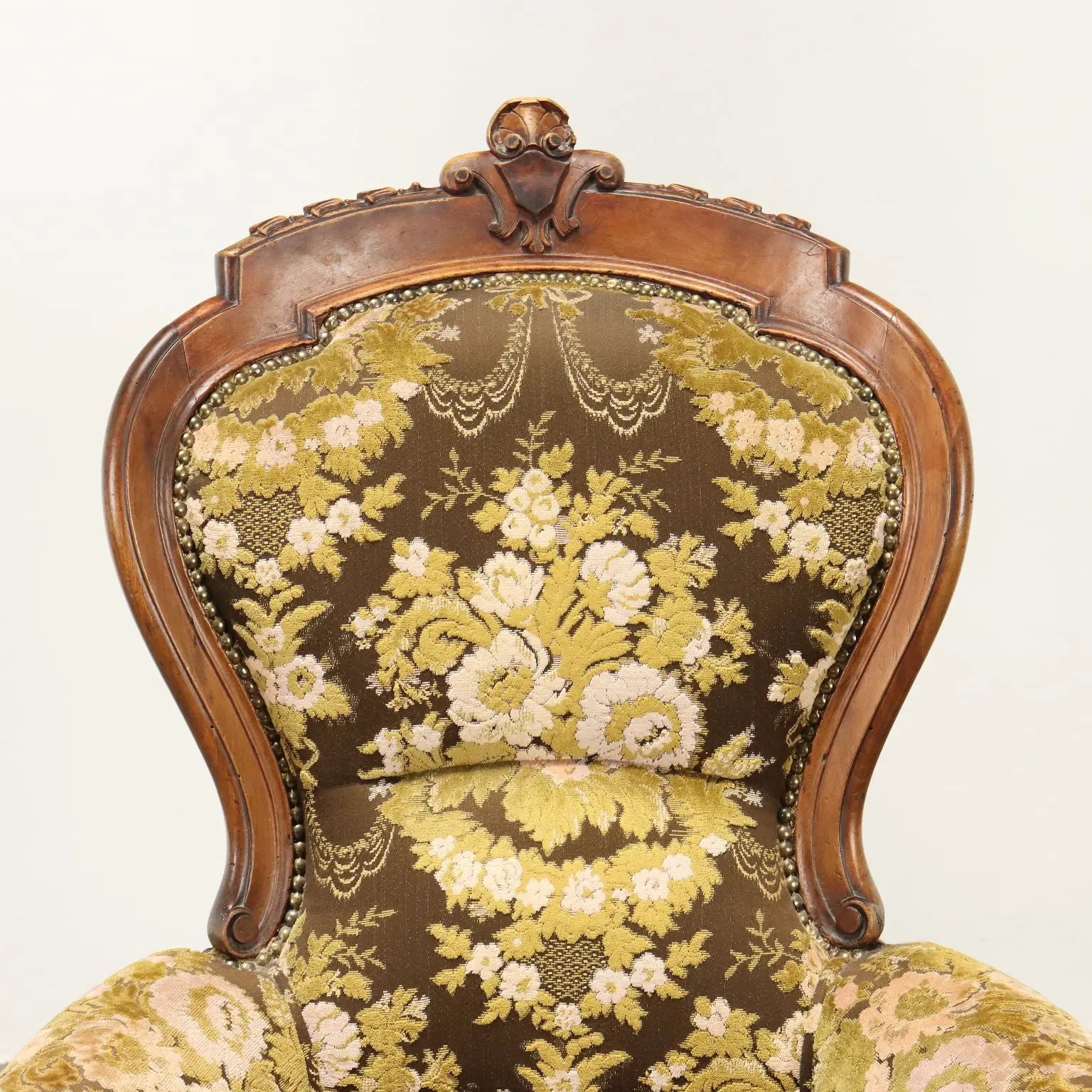 Antique Armchair Umbertino Walnut Fabric Italy XIX Century - Italy, Late XIX Century | Antiques | Seating