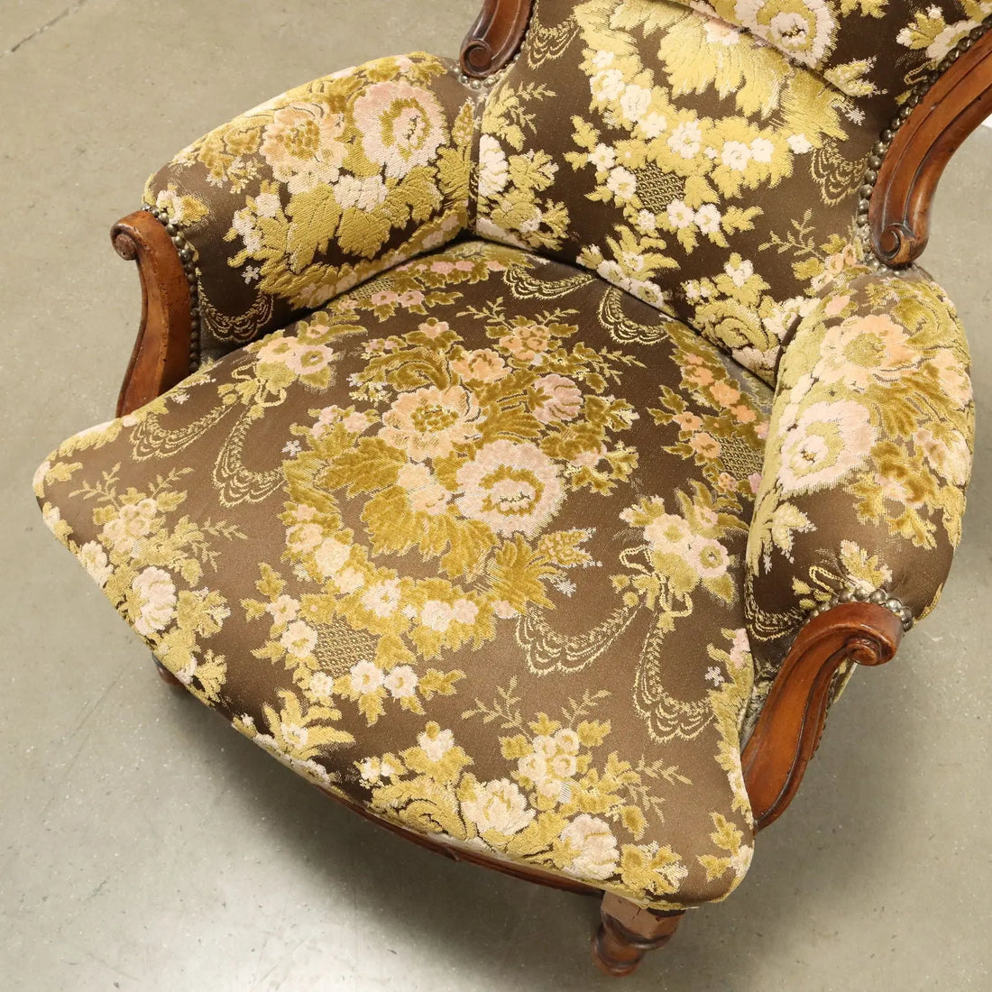Antique Armchair Umbertino Walnut Fabric Italy XIX Century - Italy, Late XIX Century | Antiques | Seating