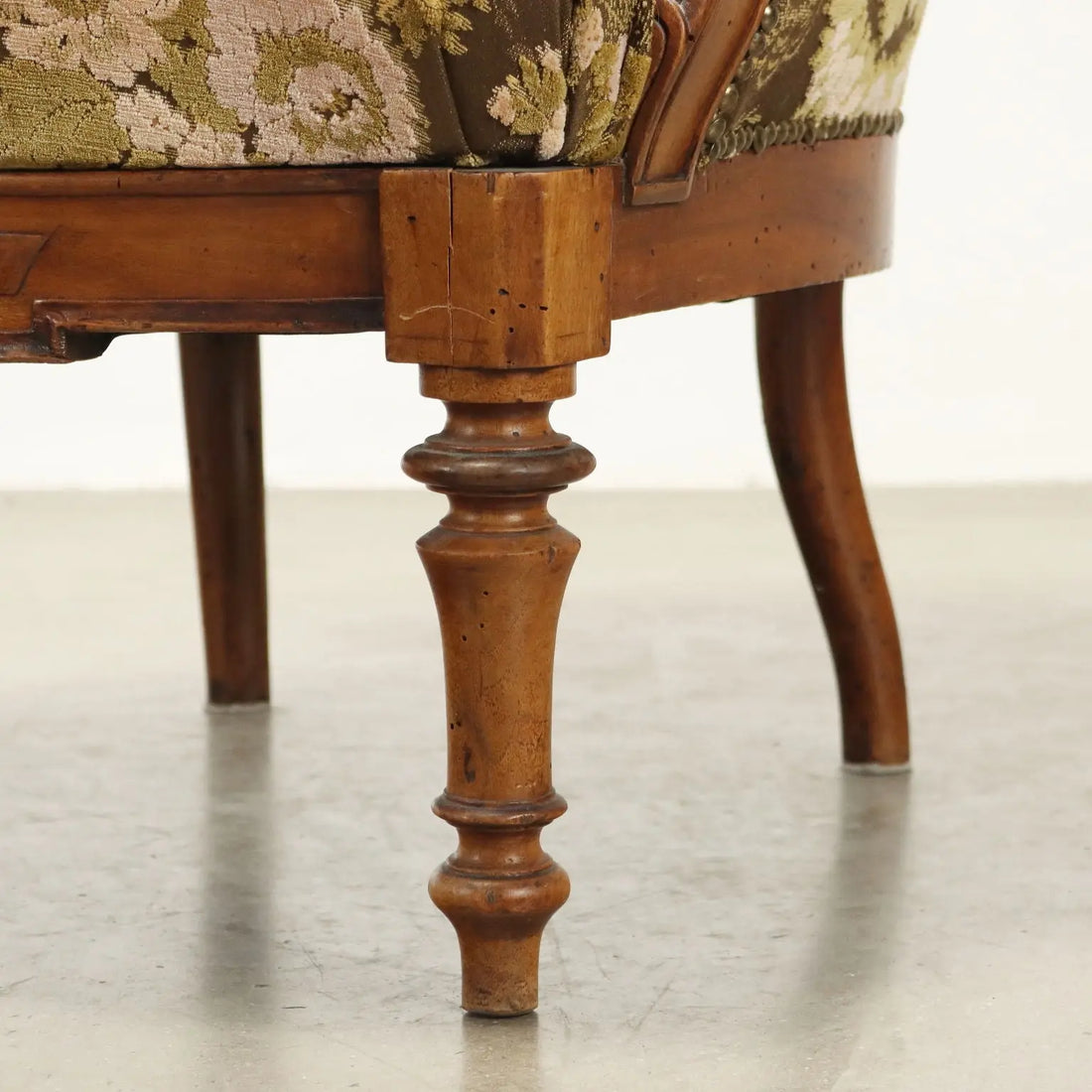Antique Armchair Umbertino Walnut Fabric Italy XIX Century - Italy, Late XIX Century | Antiques | Seating