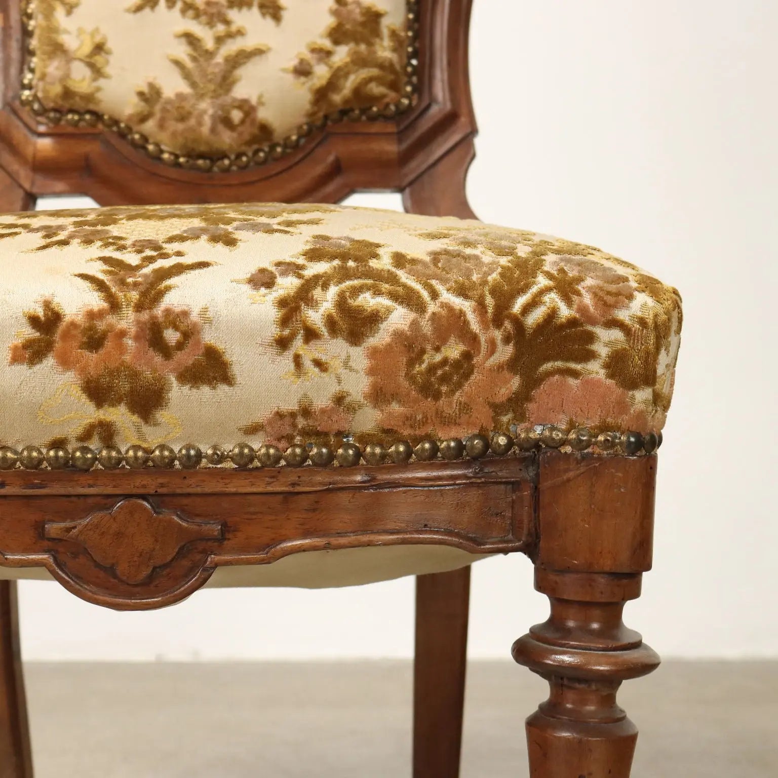 Antique Chairs Umbertino Walnut Padded Seat Italy XIX Century - Italy, Late XIX Century | Antiques | Seating