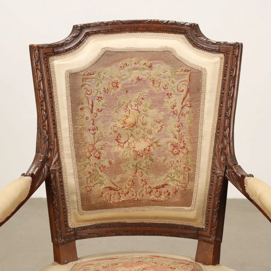 Antique Armchair Walnut Painted Beech Cloth Italy XIX Century - Italy, XIX Century | Antiques | Seating