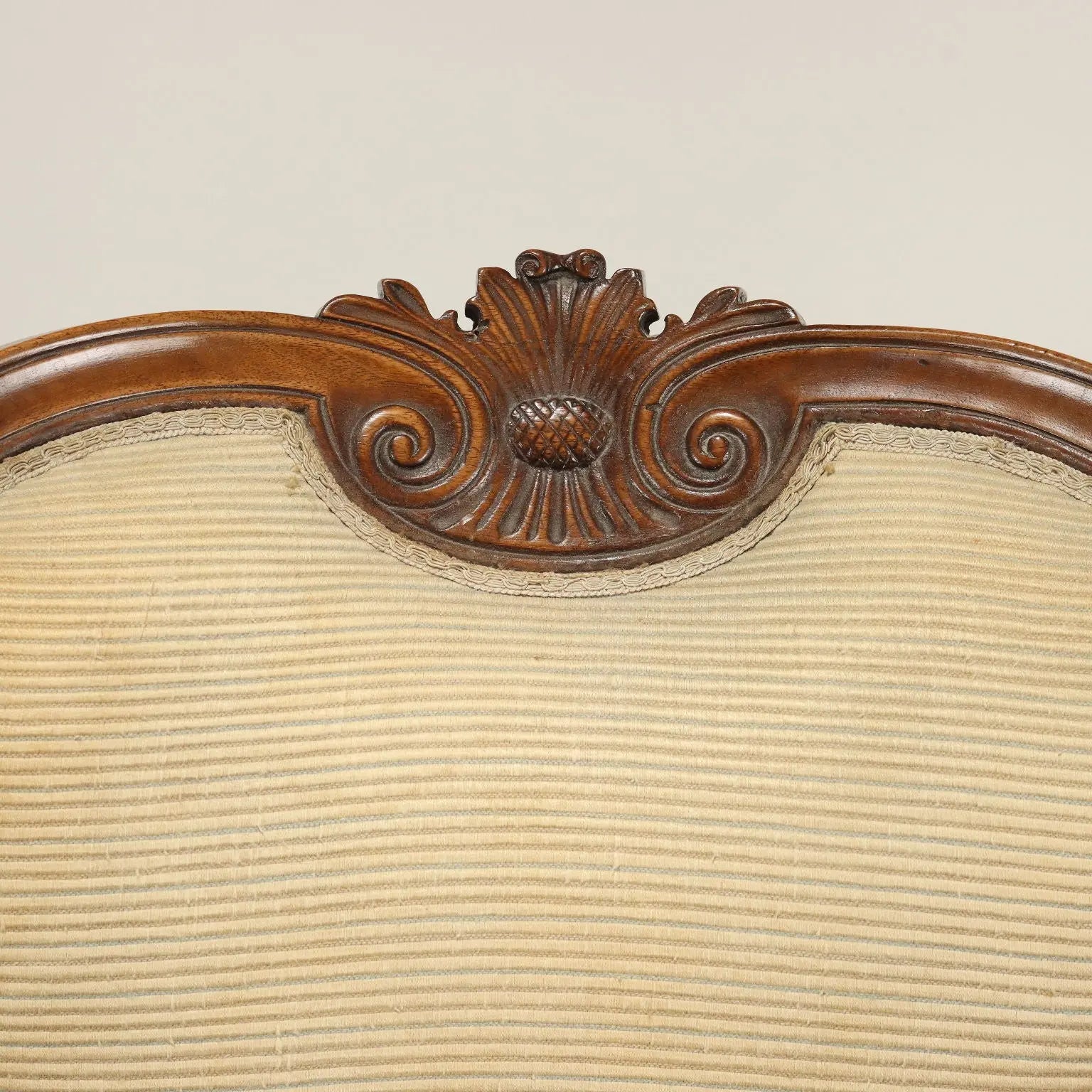 Antique Armchair Louis Philippe Walnut Carvings Italy XIX Century