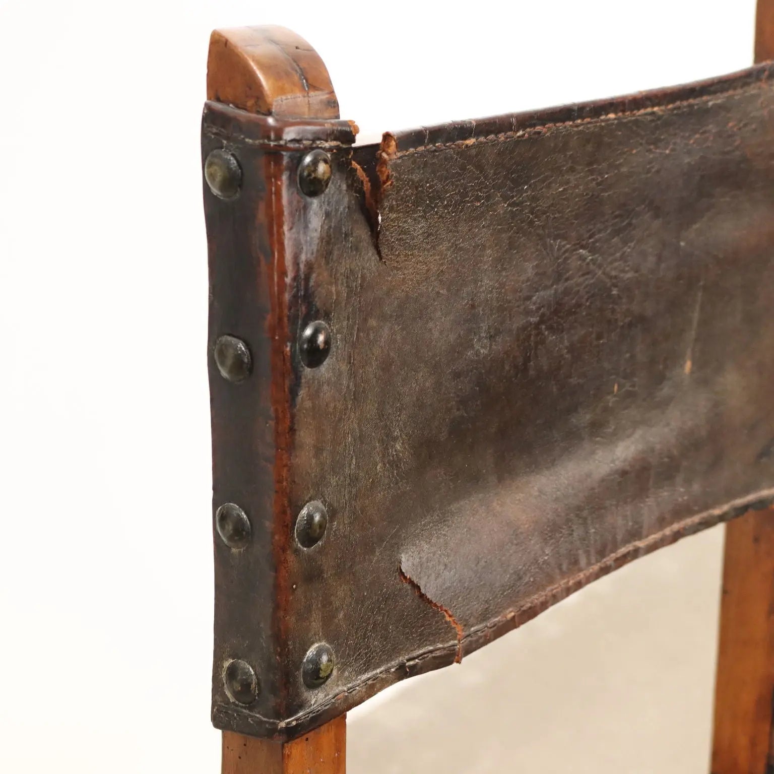 Antique Baroque Chairs Walnut Leather Italy XVIII Century - Italy, Early XVIII Century | Antiques | Seating