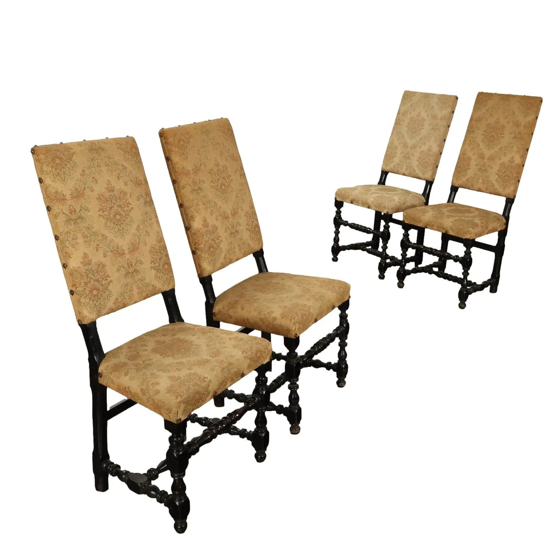 Antique Baroque Chairs Ebony Painted Walnut Italy XVIII Century - Italy, Mid XVIII Century | Antiques | Seating