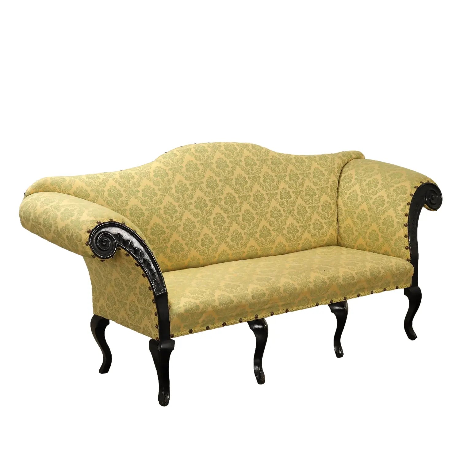 Antique Sofa Walnut Fabric Upholstery Italy XVIII Century - Italy, XVIII Century | Antiques | Seating