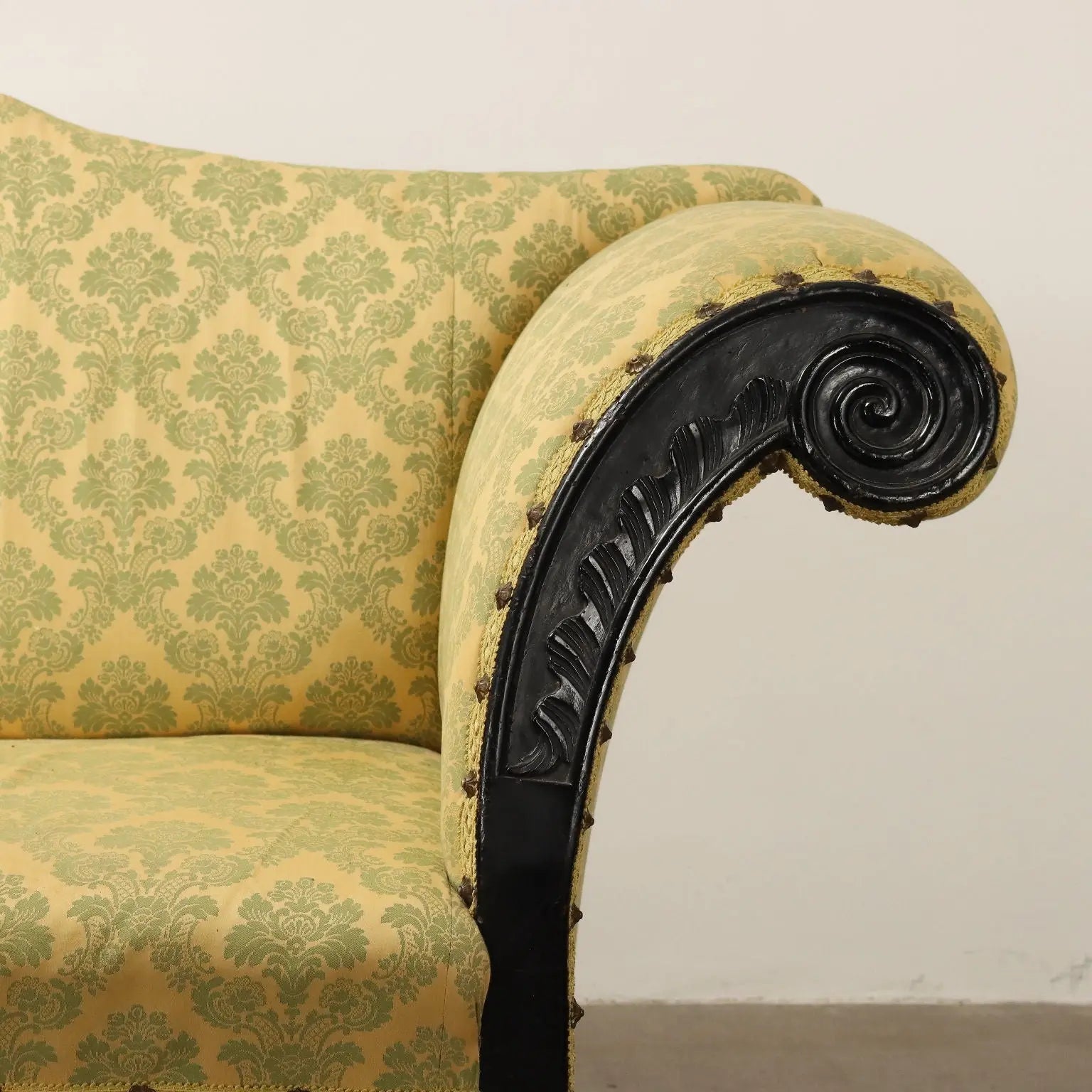 Antique Sofa Walnut Fabric Upholstery Italy XVIII Century - Italy, XVIII Century | Antiques | Seating