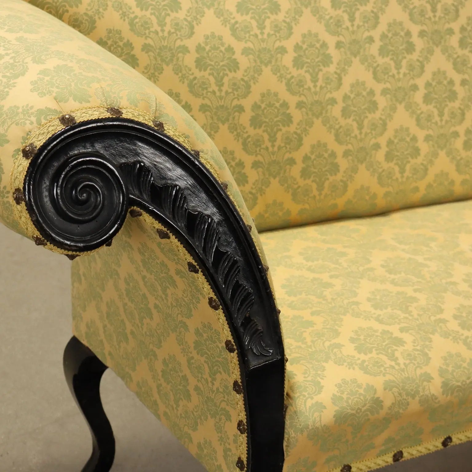 Antique Sofa Walnut Fabric Upholstery Italy XVIII Century - Italy, XVIII Century | Antiques | Seating