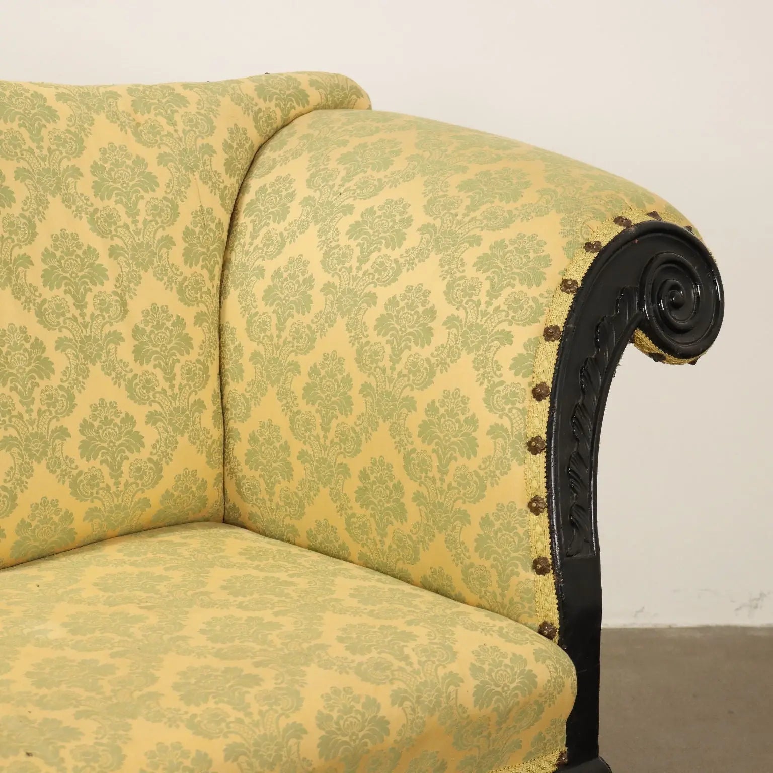 Antique Sofa Walnut Fabric Upholstery Italy XVIII Century - Italy, XVIII Century | Antiques | Seating