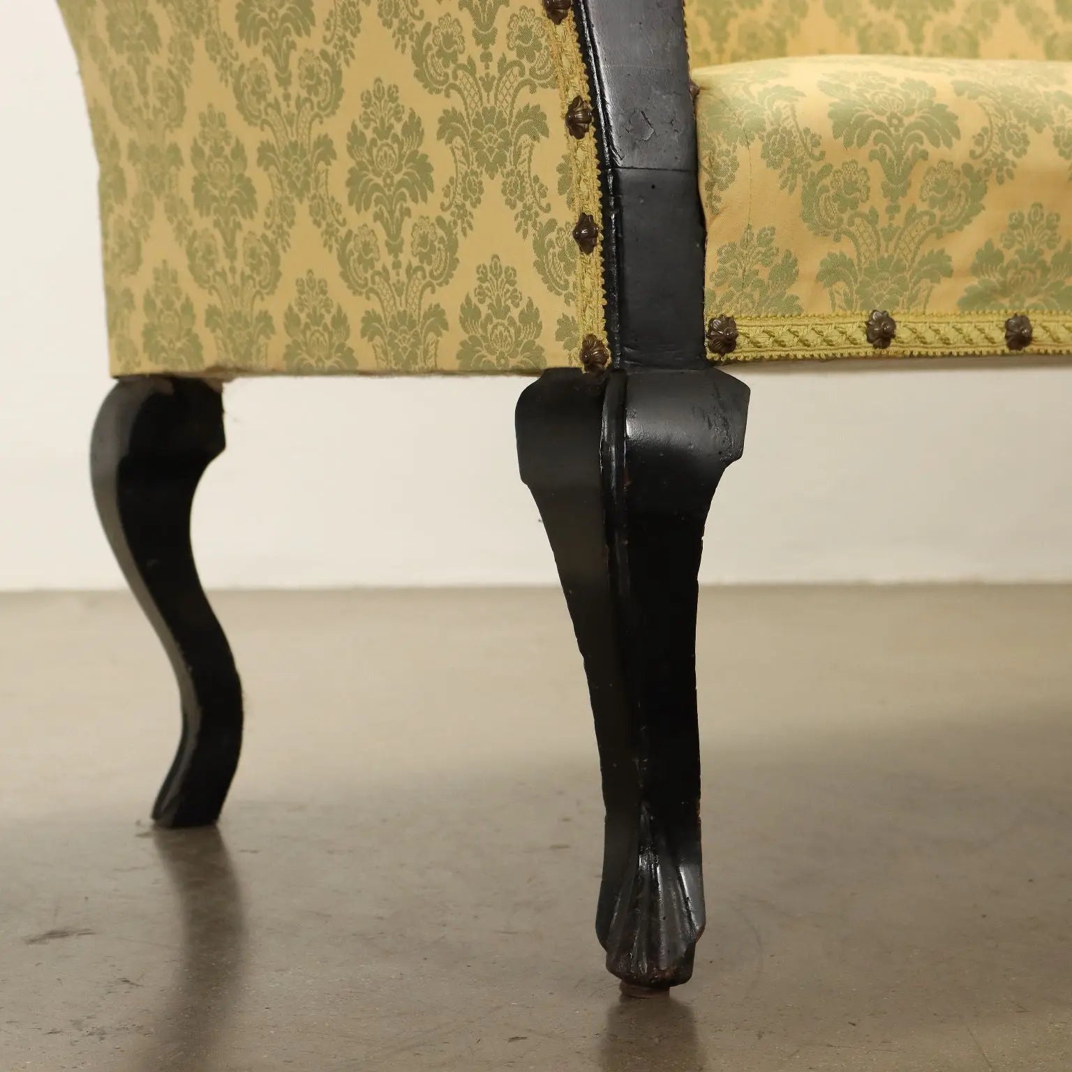 Antique Sofa Walnut Fabric Upholstery Italy XVIII Century - Italy, XVIII Century | Antiques | Seating