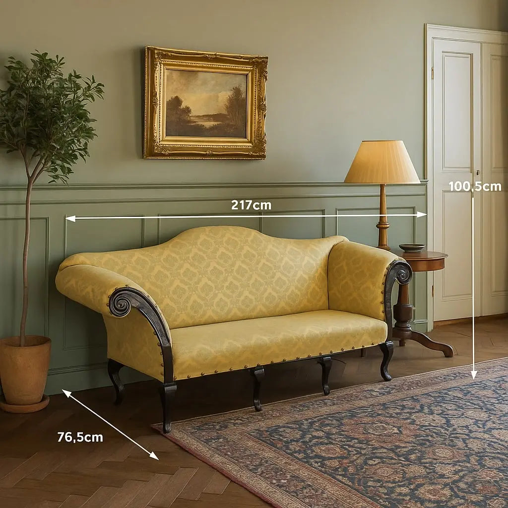 Antique Sofa Walnut Fabric Upholstery Italy XVIII Century - Italy, XVIII Century | Antiques | Seating