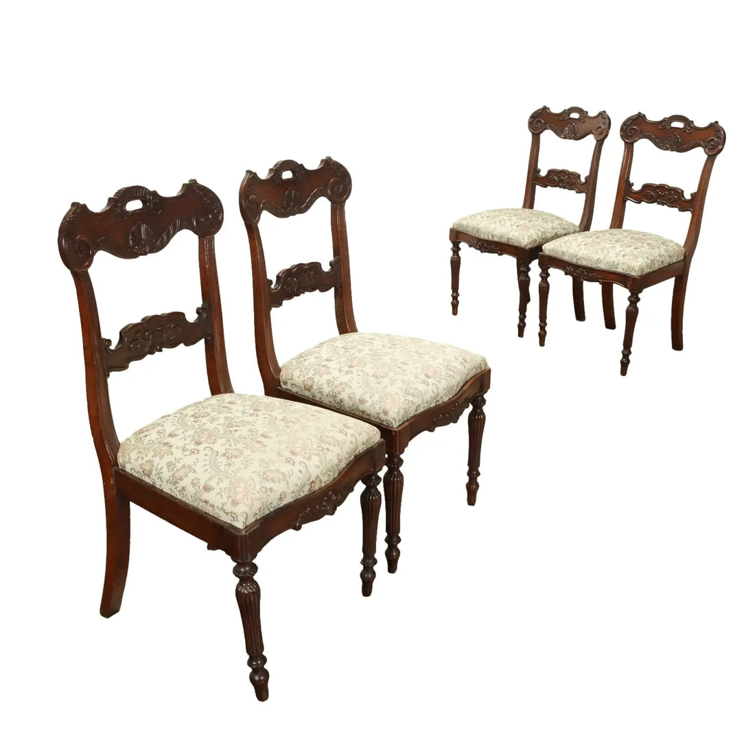 Antique Chairs Restoration Period Carved Mahogany XIX Century - 4 Mahogany Chairs | Antiques | Seating