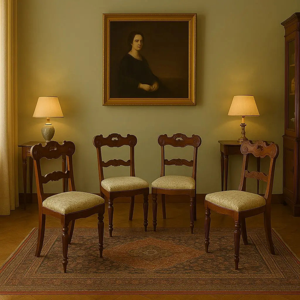 Antique Chairs Restoration Period Carved Mahogany XIX Century - 4 Mahogany Chairs | Antiques | Seating
