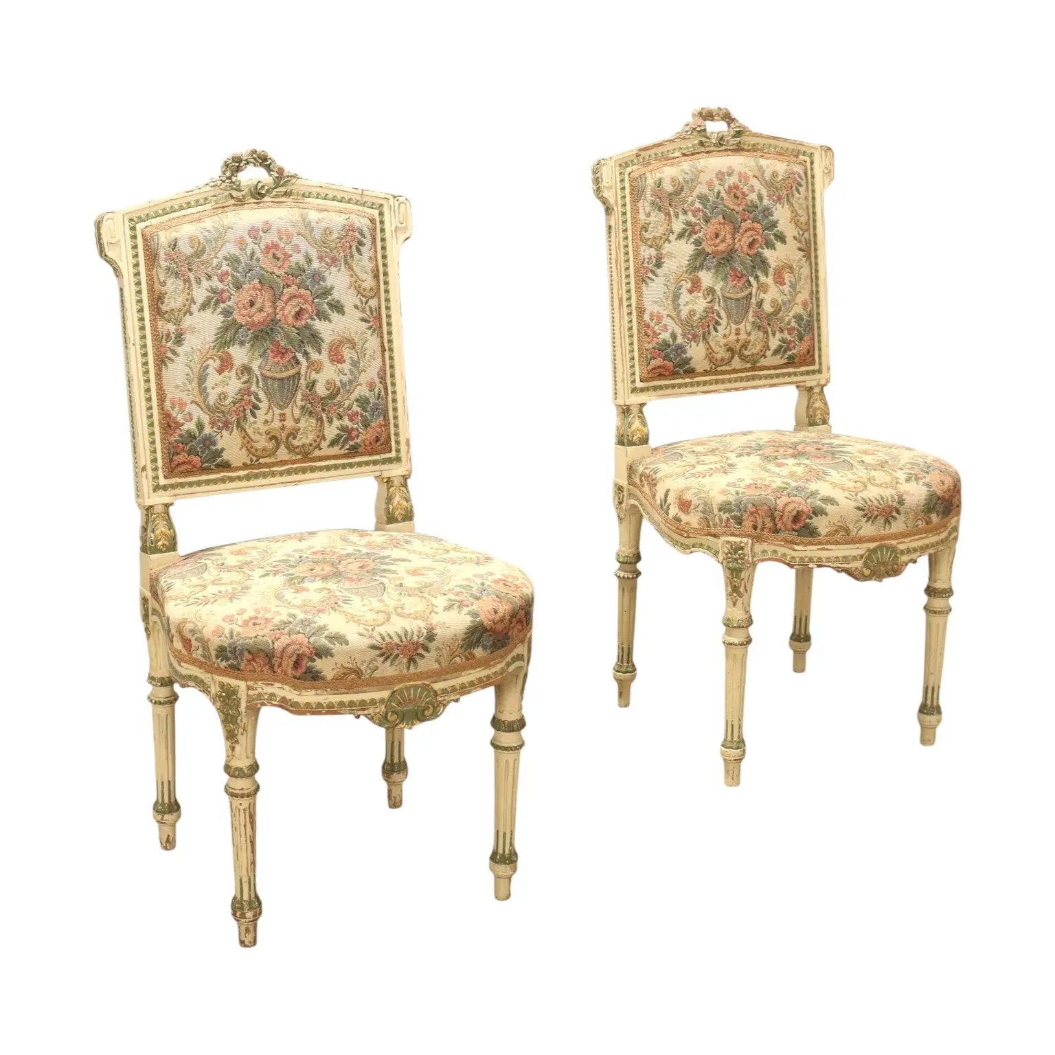 Gilded Lacquered Neoclassical Chairs Early 20th Century