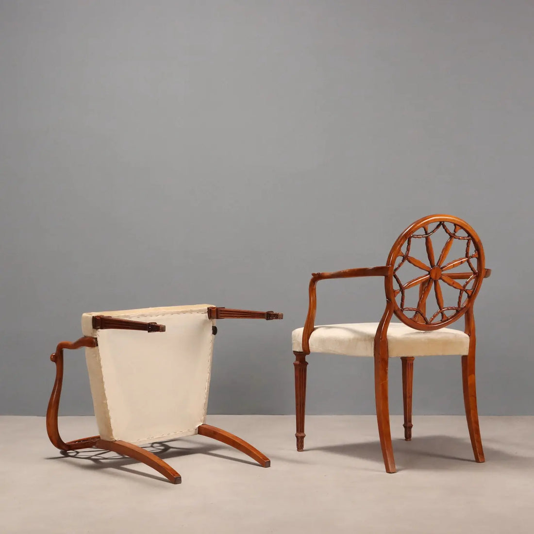 Four English Cherry Armchairs - 20th Century