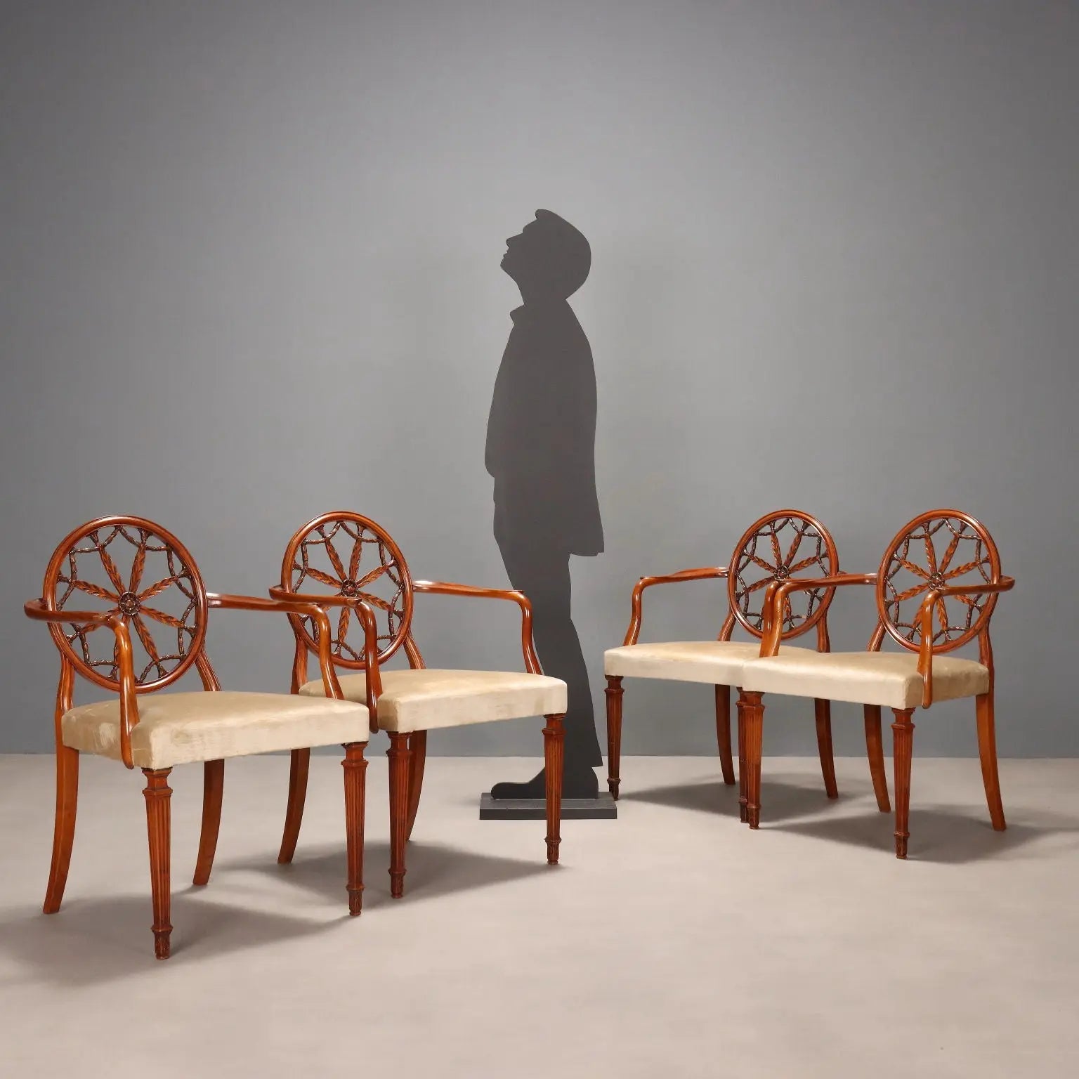 Four English Cherry Armchairs - 20th Century